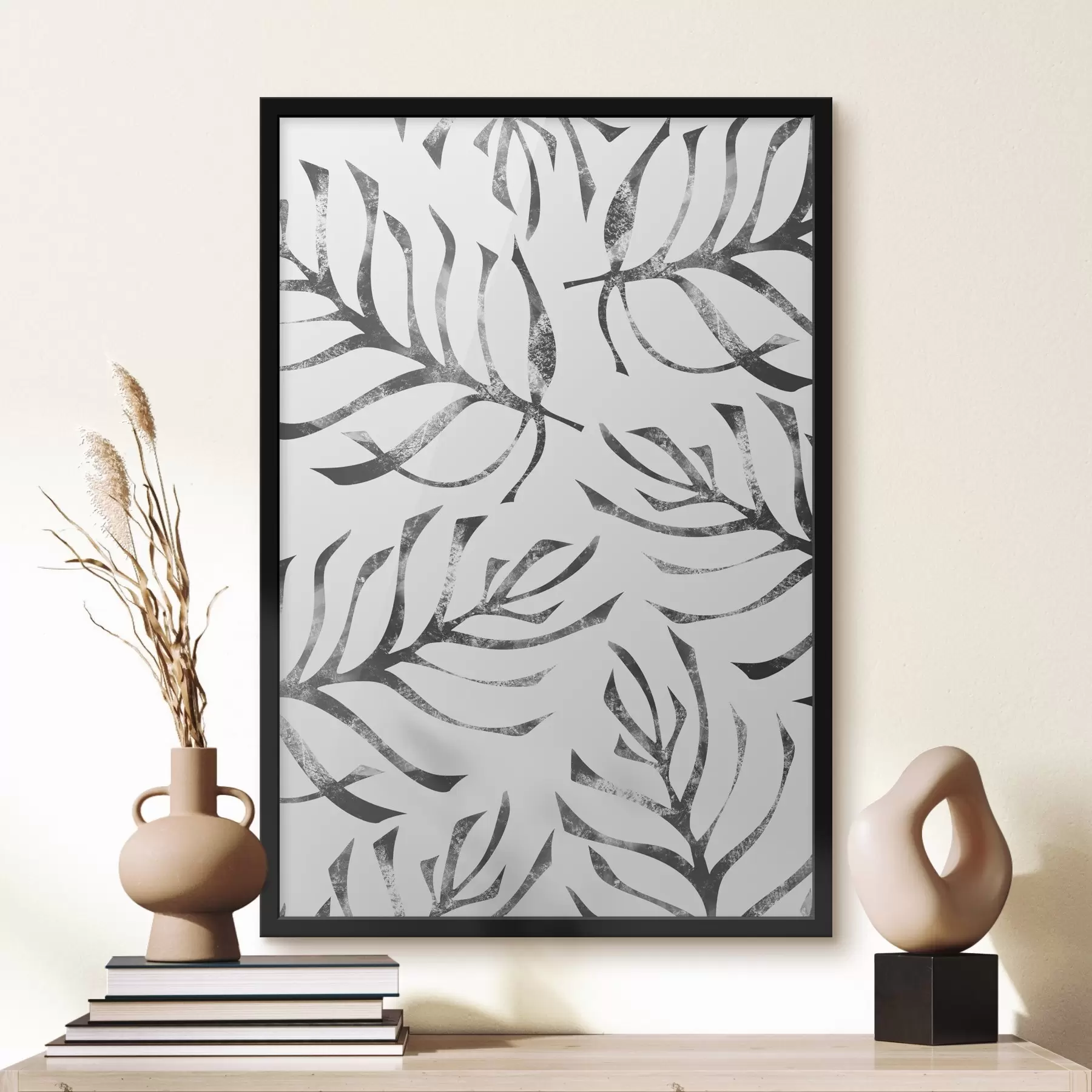 Papier peint Motif de feuilles sur fond blanc f38340