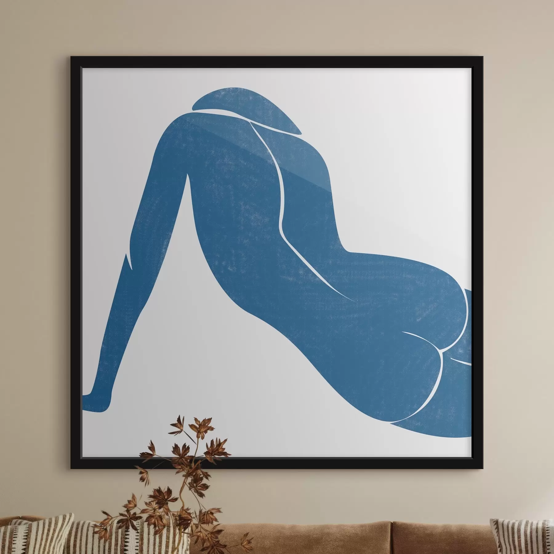 Papier peint Dessin bleu d'une femme f38386