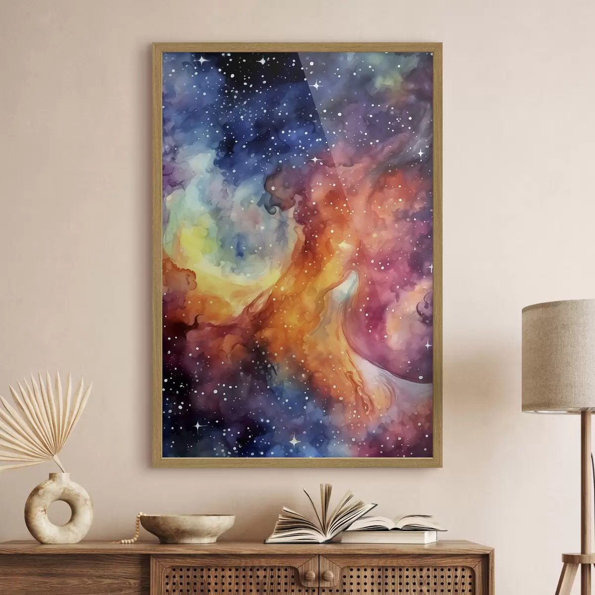 Poster Danse cosmique de teintes vibrantes f39019