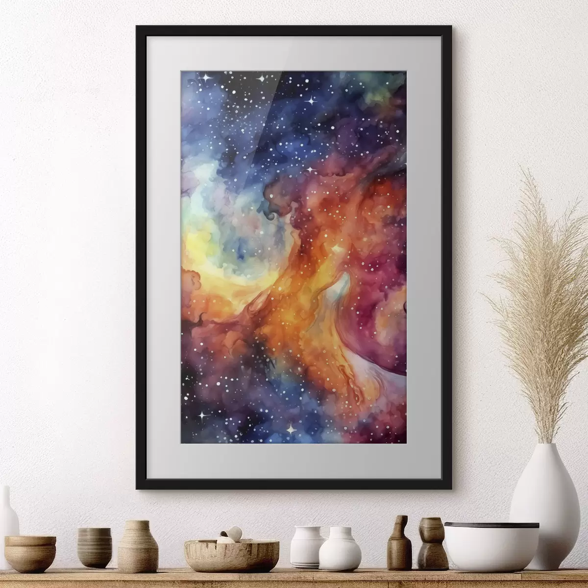 Poster Danse cosmique de teintes vibrantes f39019