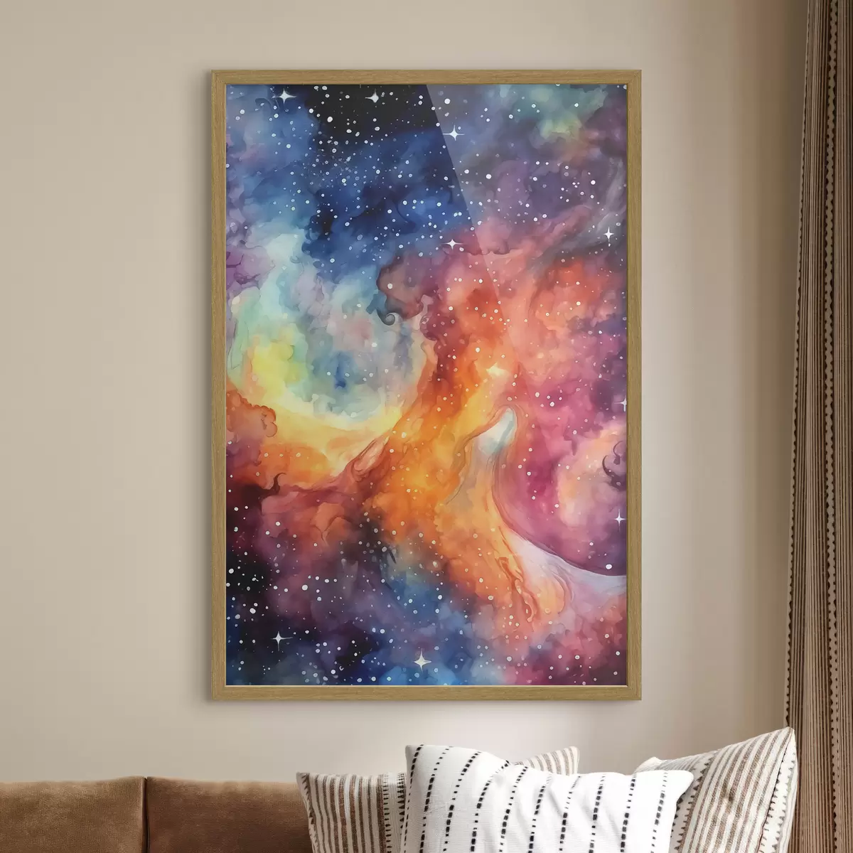 Poster Danse cosmique de teintes vibrantes f39019
