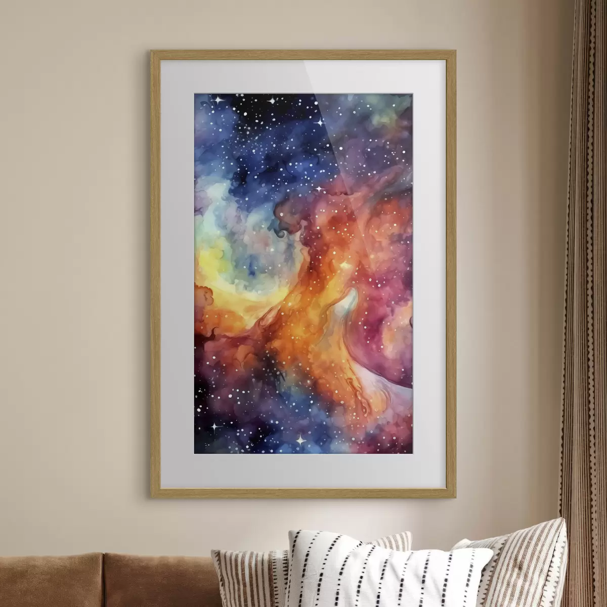Poster Danse cosmique de teintes vibrantes f39019