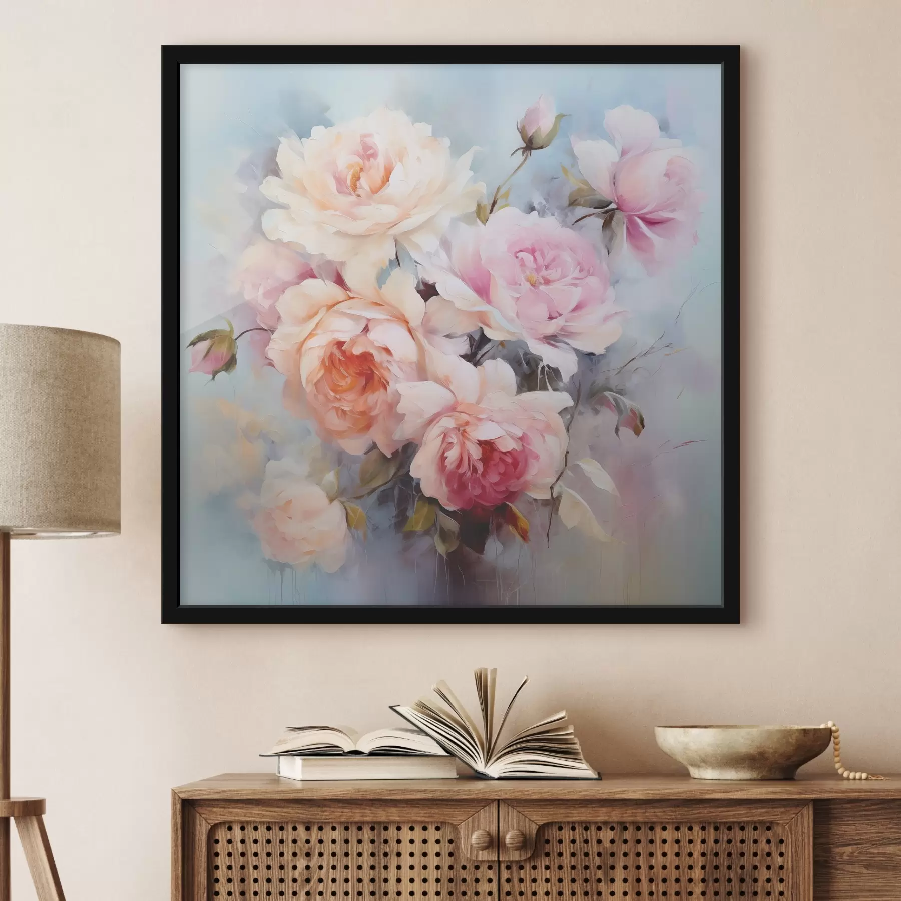 Papier peint Des fleurs douces dans des tons pastel f39026