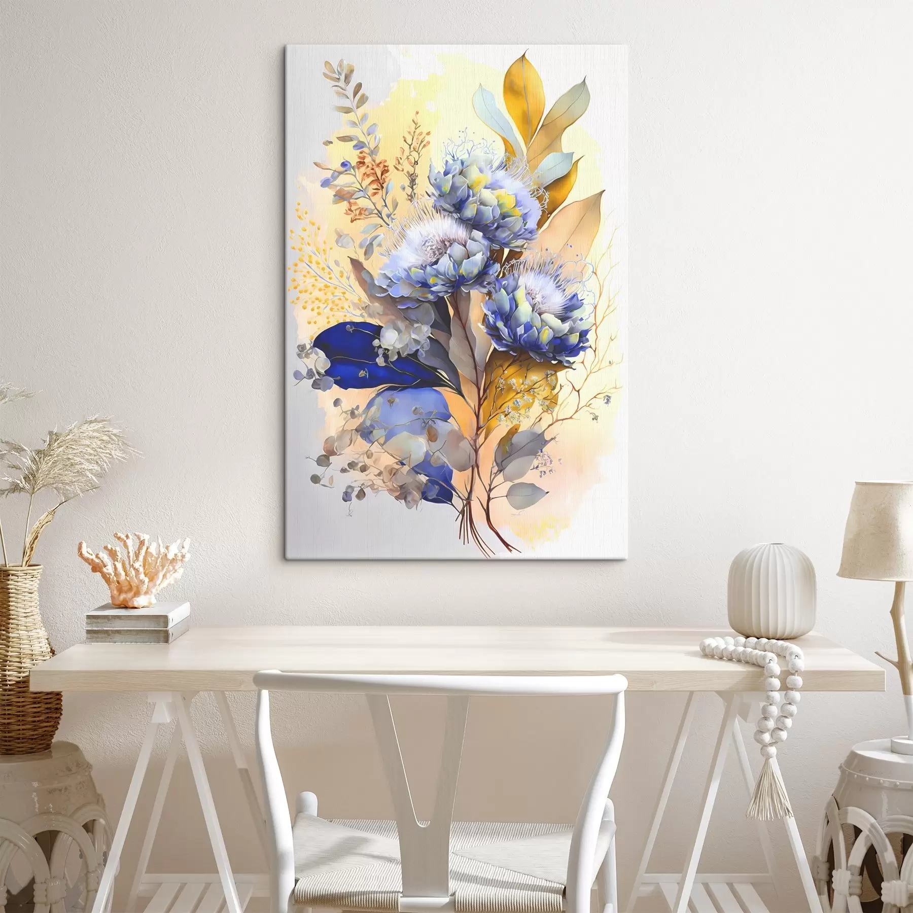 Papier peint Une peinture de fleurs et de feuilles s37550
