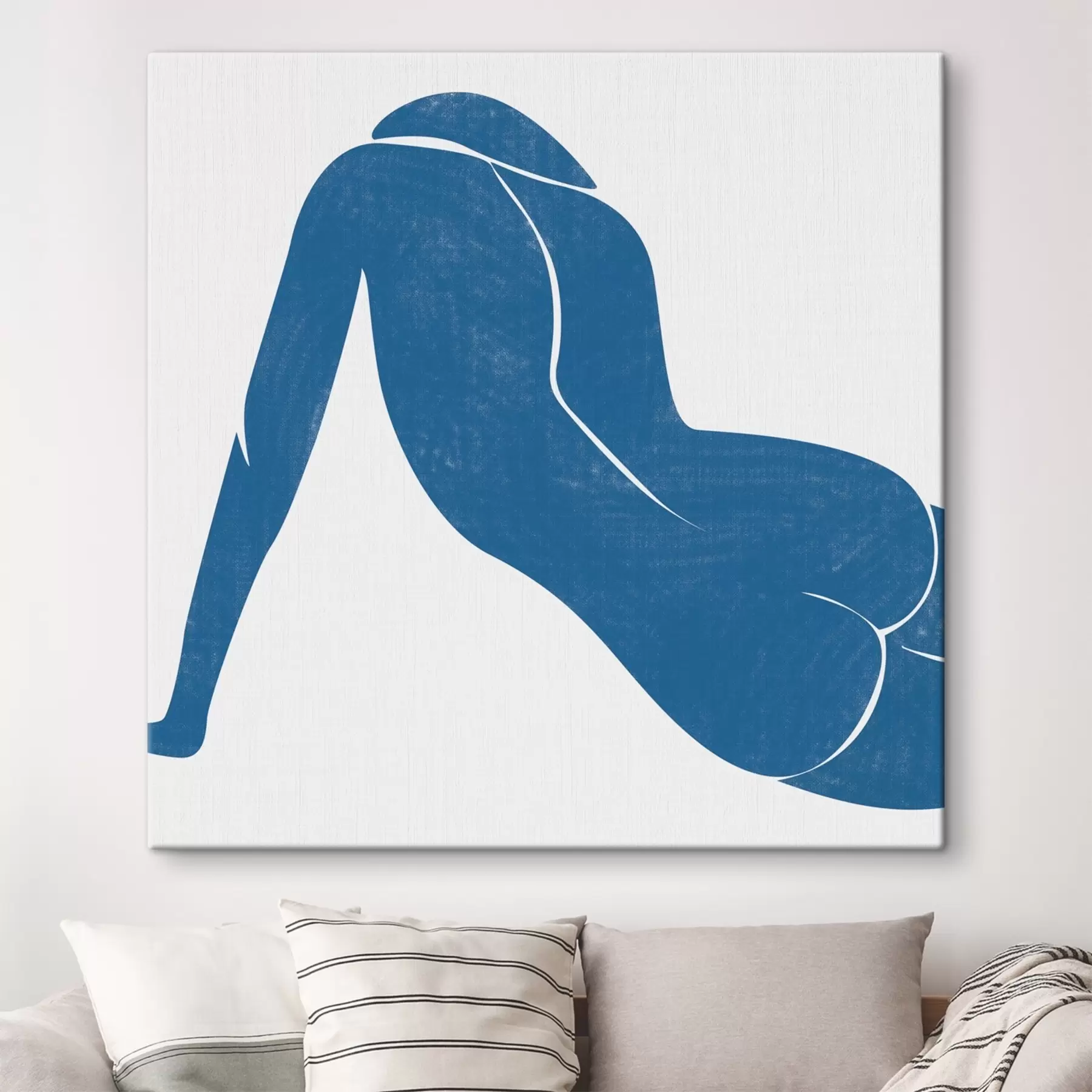 Tableau Dessin bleu d'une femme s38386