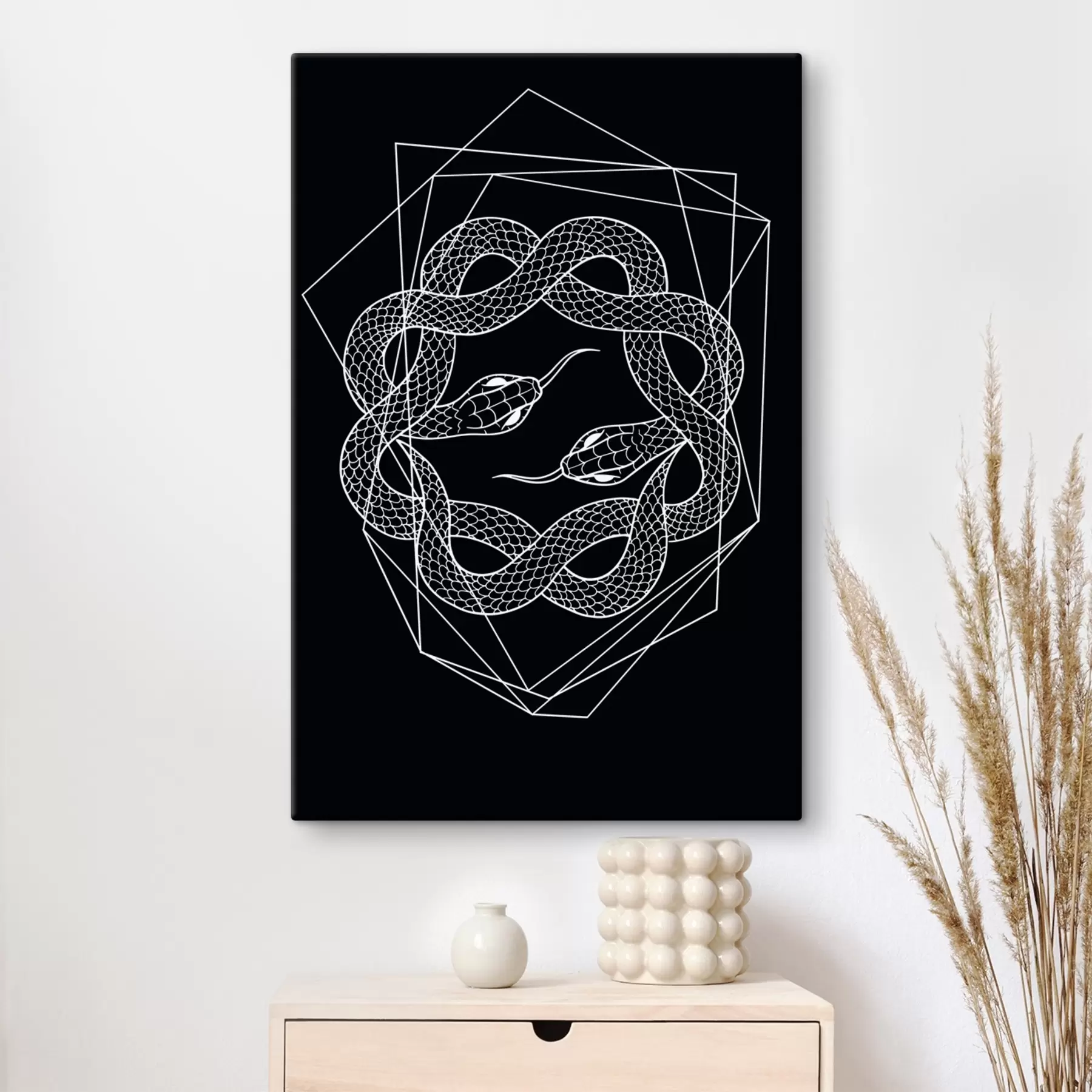 Tableau Un serpent blanc dans un cercle s38565v4