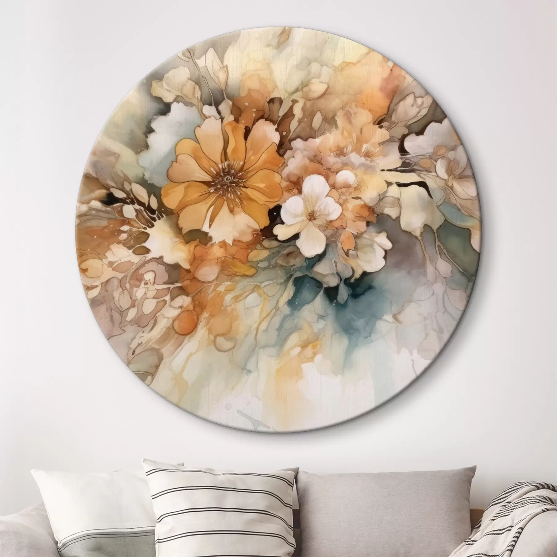 Tableau Fleurs d'aquarelle orange r34202