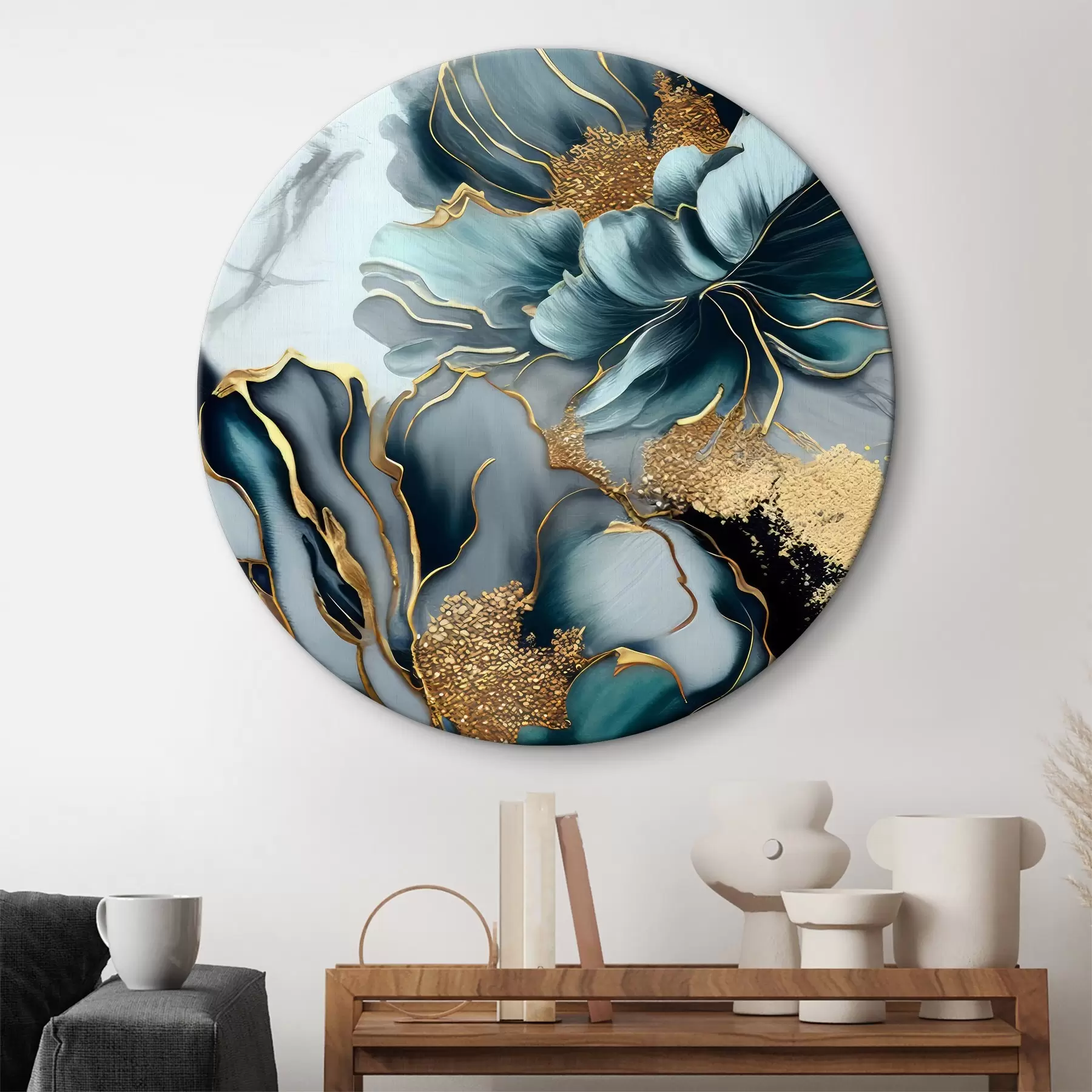 Tableau Vert, azur et botanique r35447