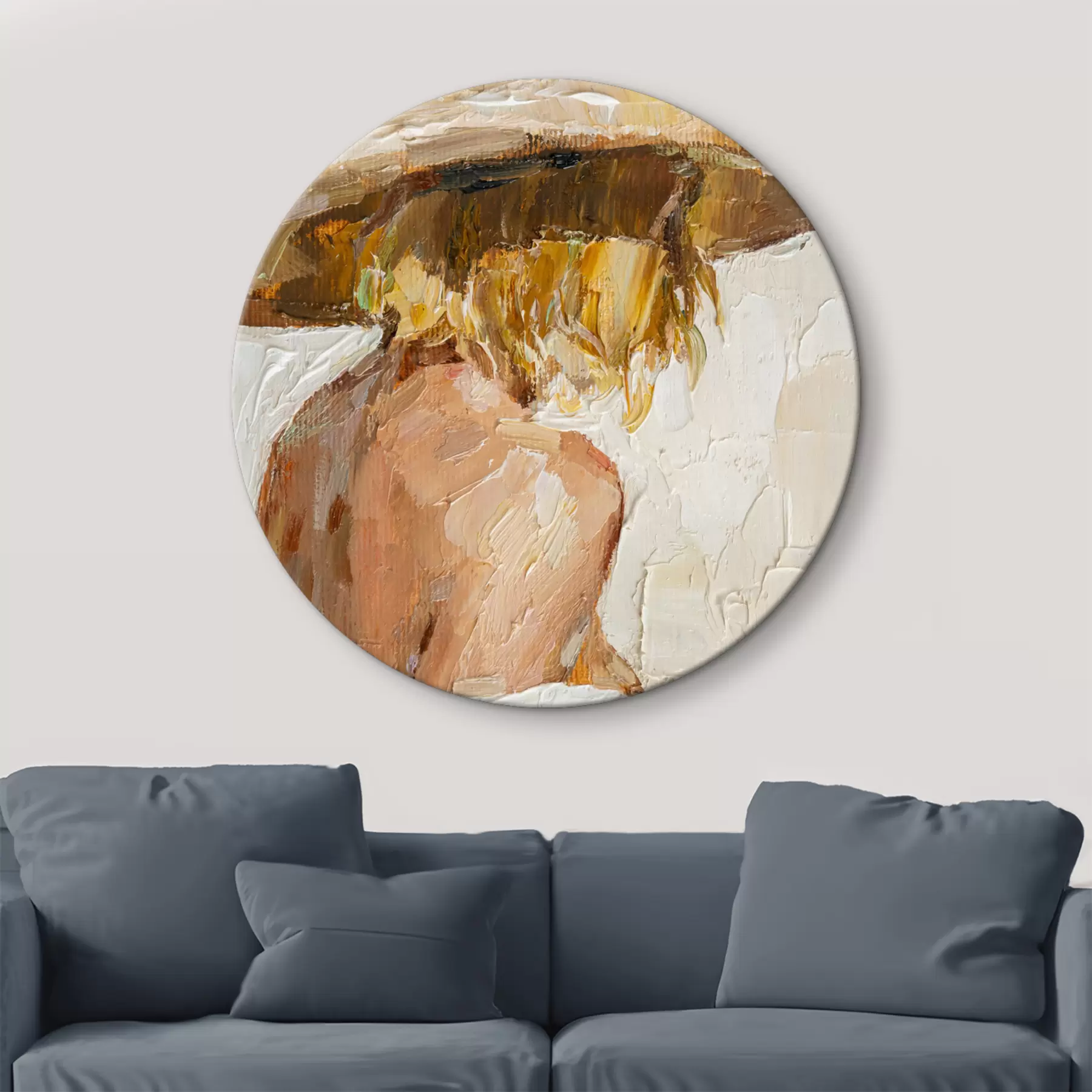 Tableau Portrait d'une femme de dos à l'huile r37061