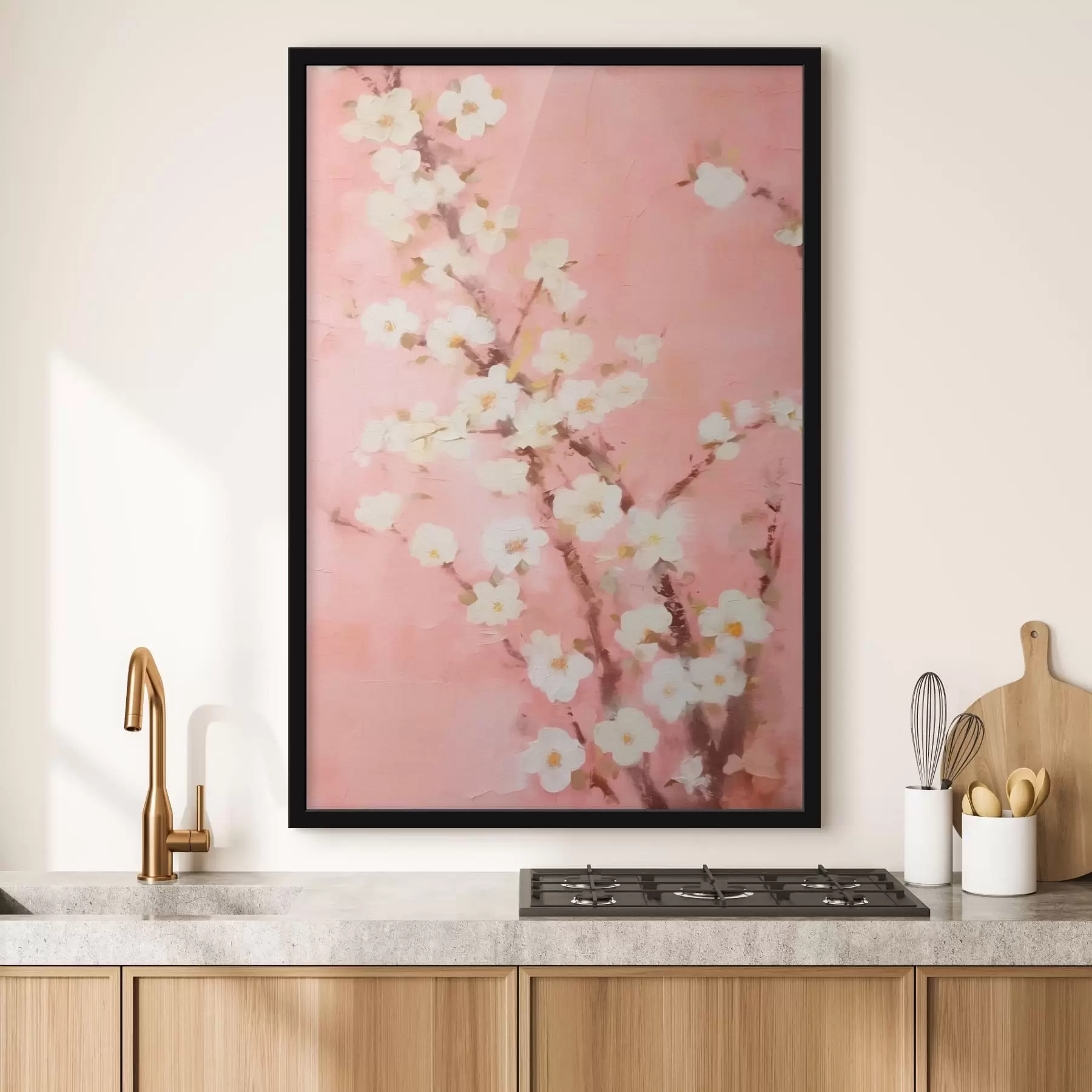 Tableau Une branche avec des fleurs de cerisier f41326
