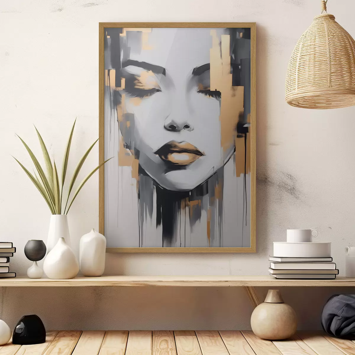 Poster Fille abstraction style moderne f41327