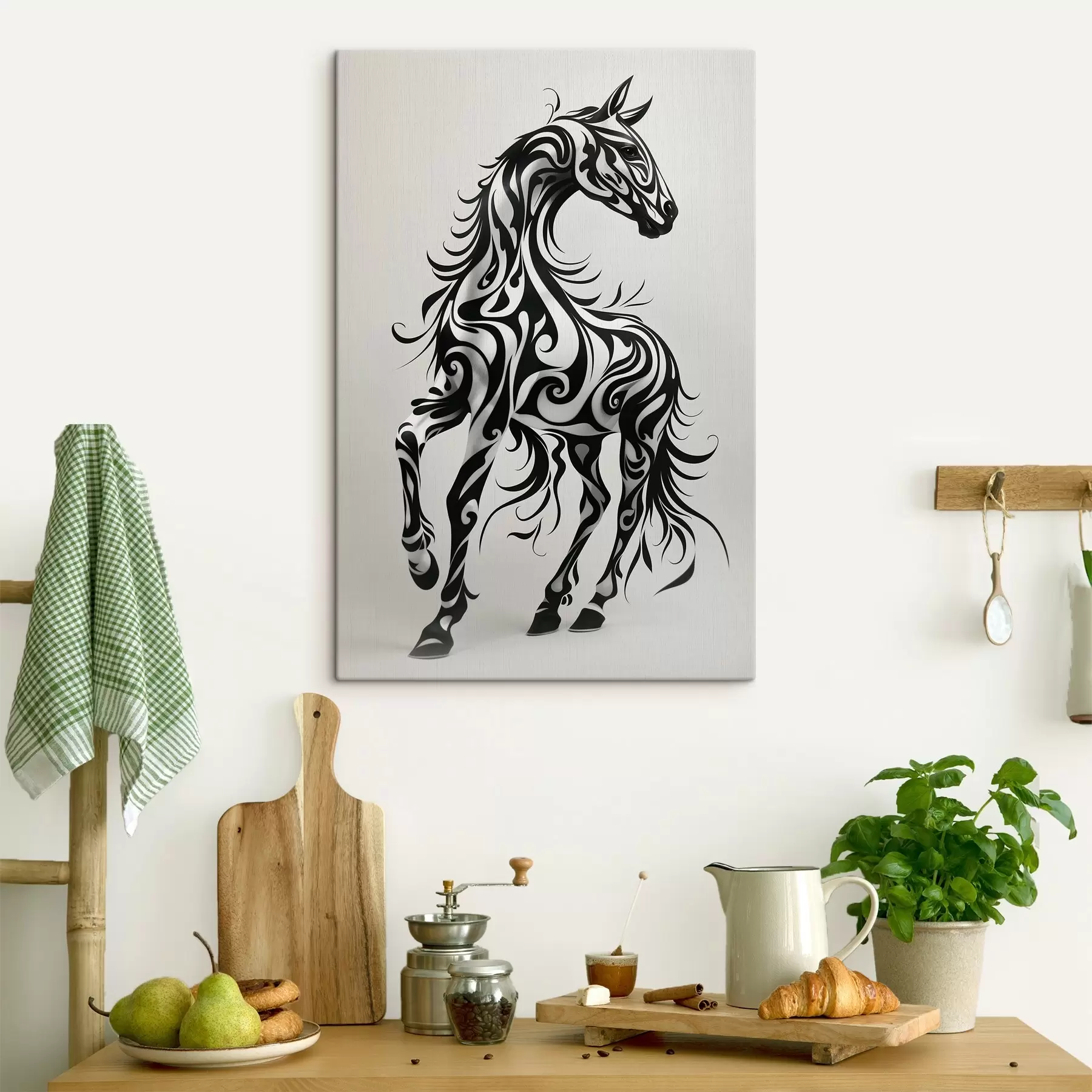 Tableau Cheval abstrait s41423