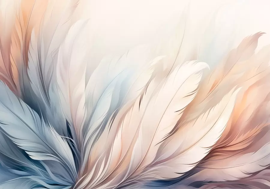 Papier peint Plumes délicates aux couleurs pastel w01973