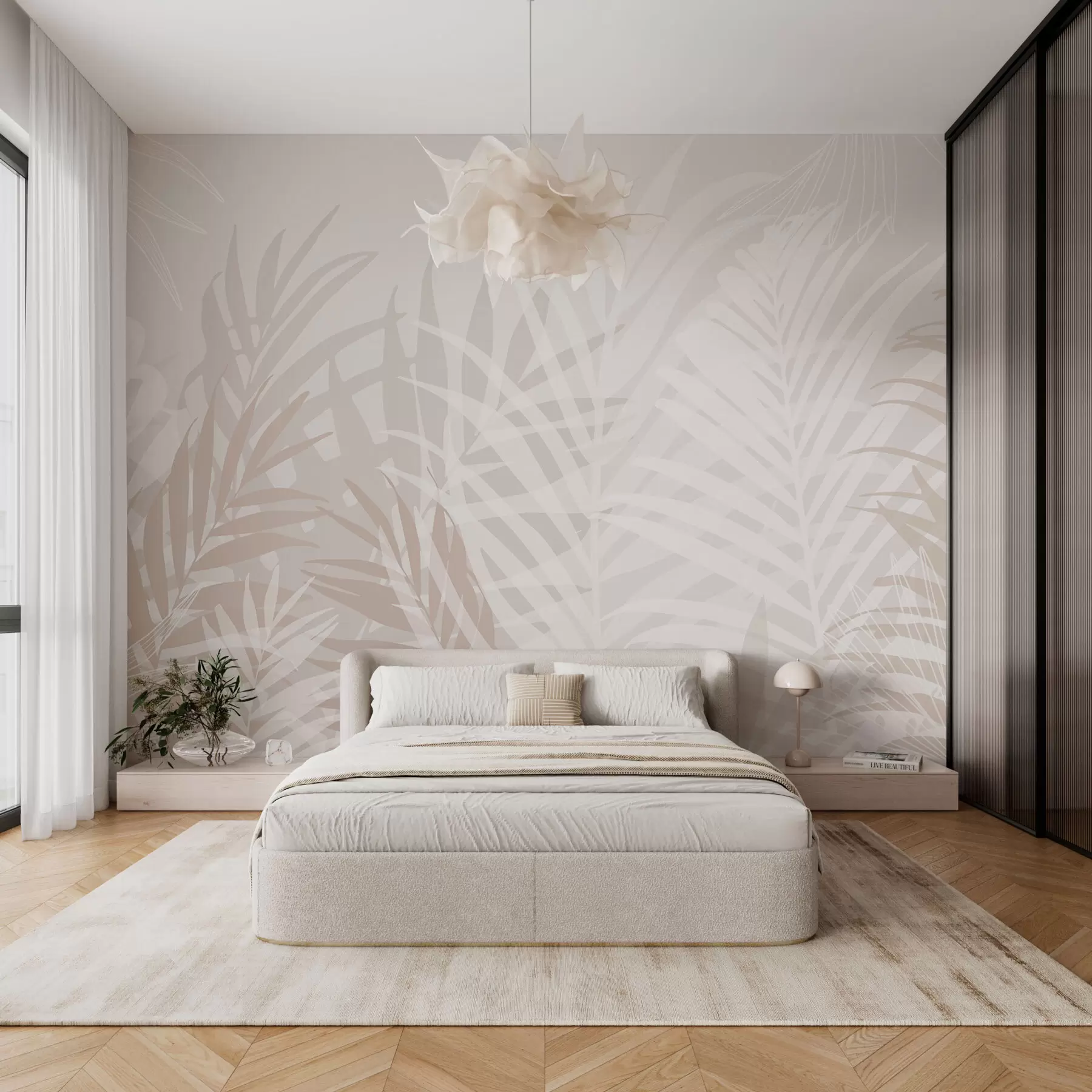 Papier peint Feuilles tropicales tendance w02026v2