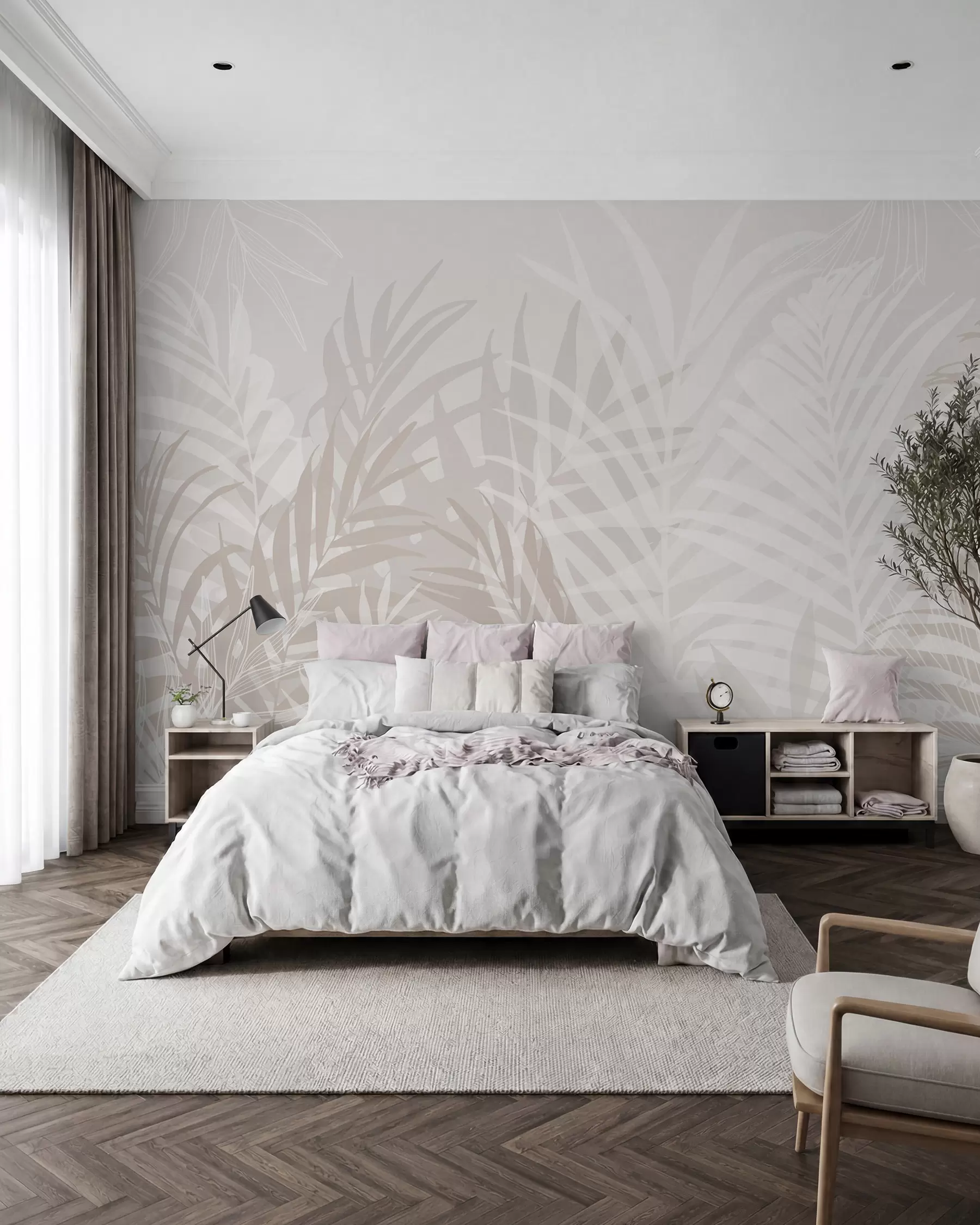 Papier peint Feuilles tropicales tendance w02026v2