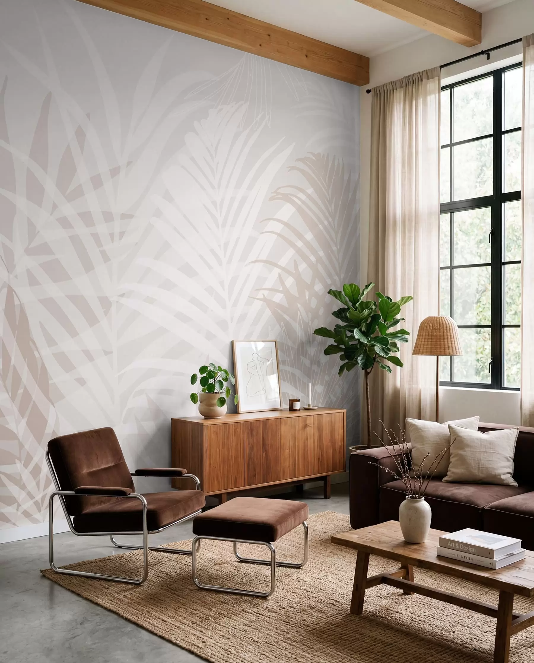 Papier peint Feuilles tropicales tendance w02026v2