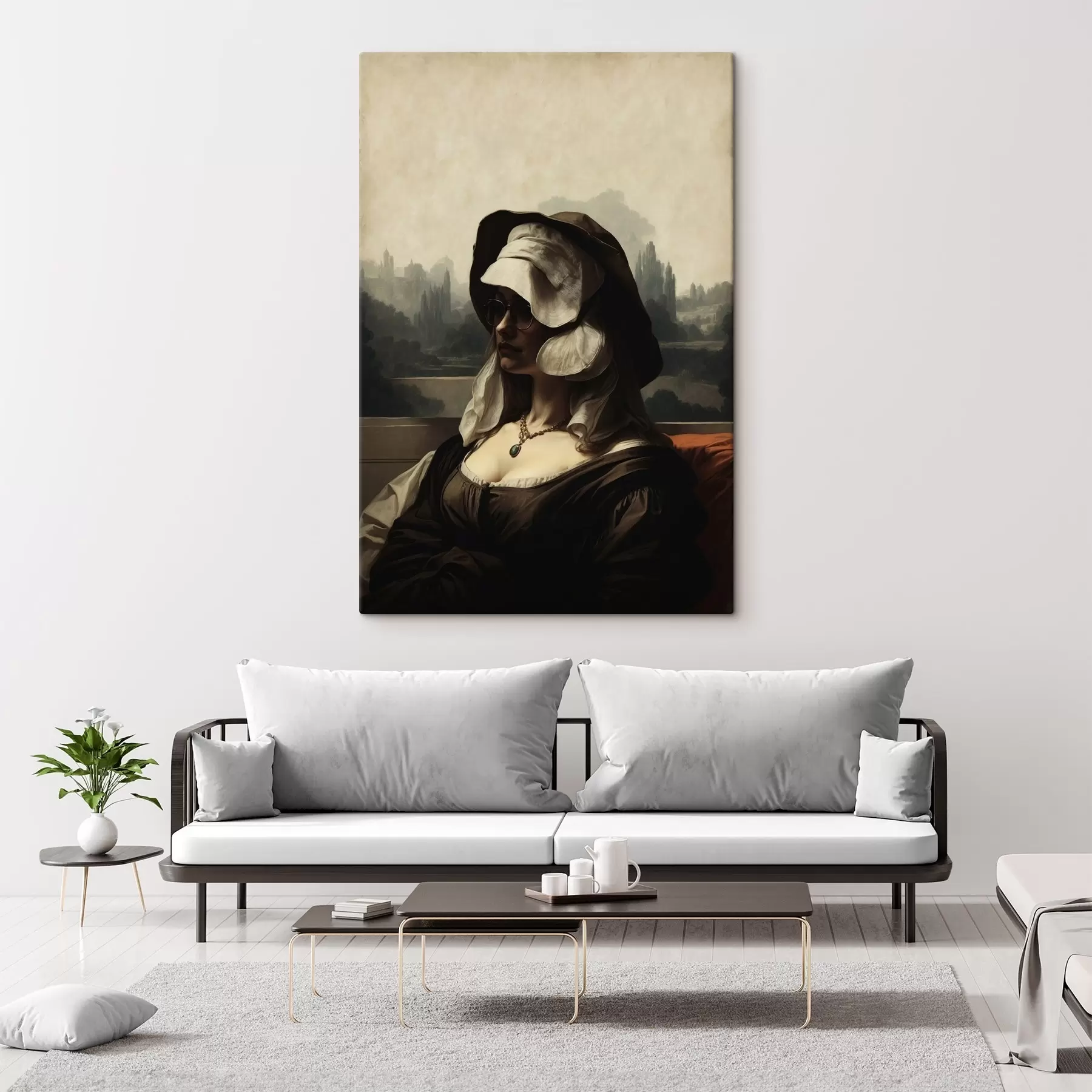 Tableau Peinture d'une femme de la Renaissance s41303