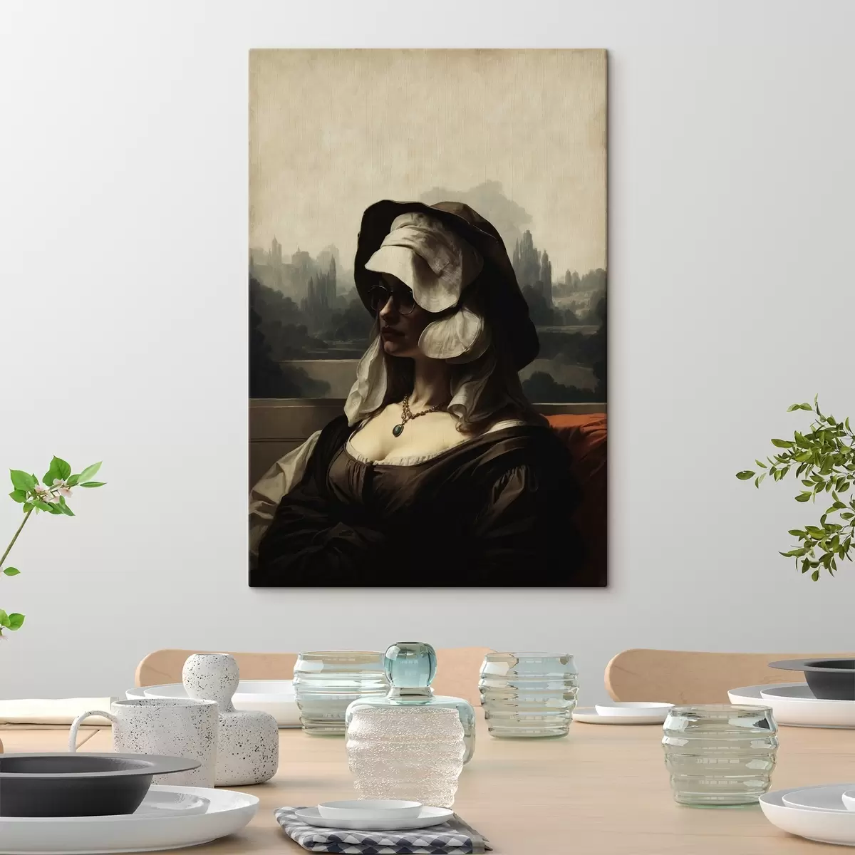Tableau Peinture d'une femme de la Renaissance s41303