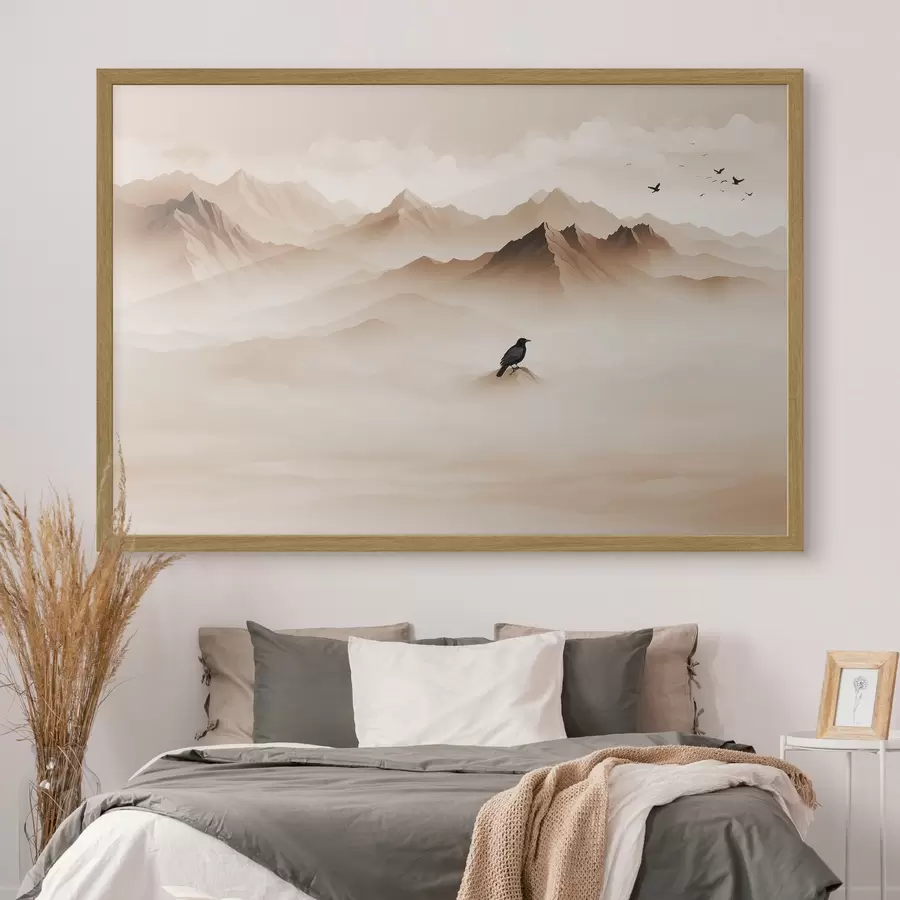 Papier peint Montagnes dans le brouillard en graphique vectoriel f41295