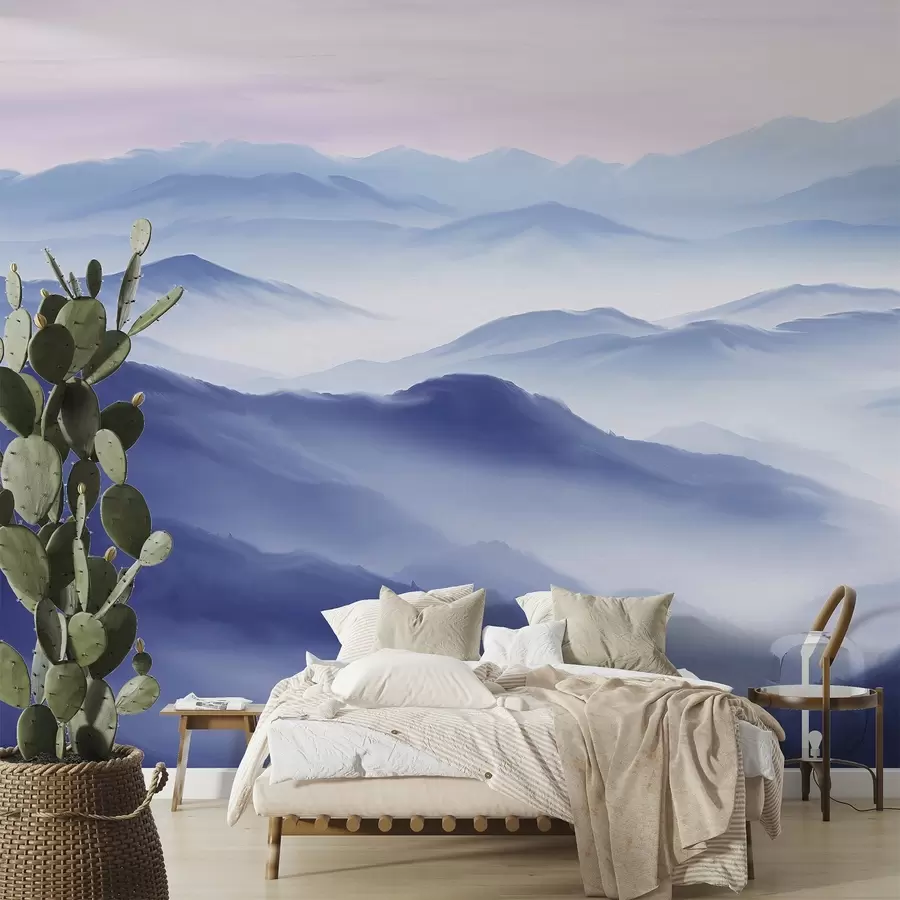 Papier peint Sérénité dans les tons doux de la montagne u99460d1