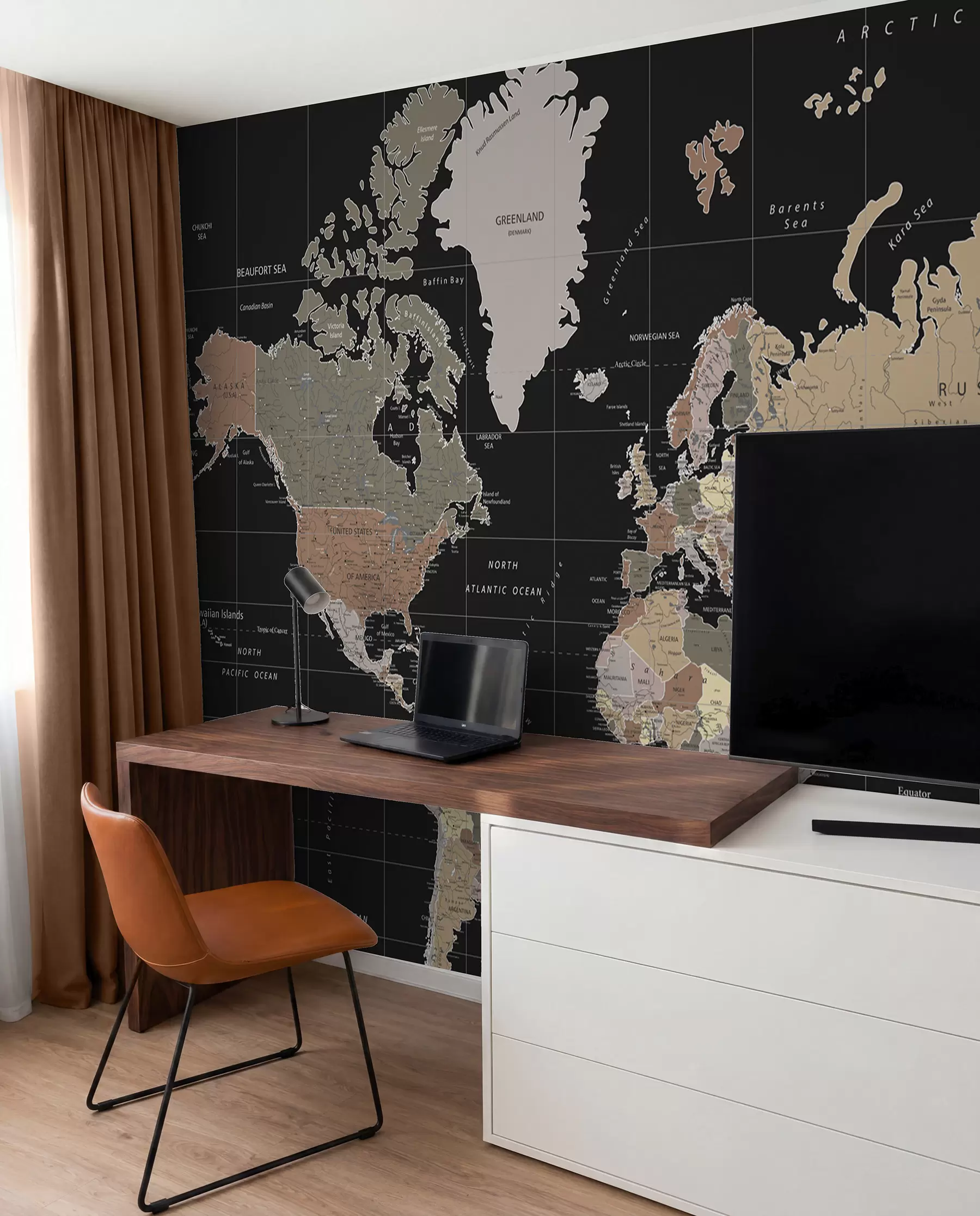 Papier peint Carte du monde avec les contours de divers pays u99477d1