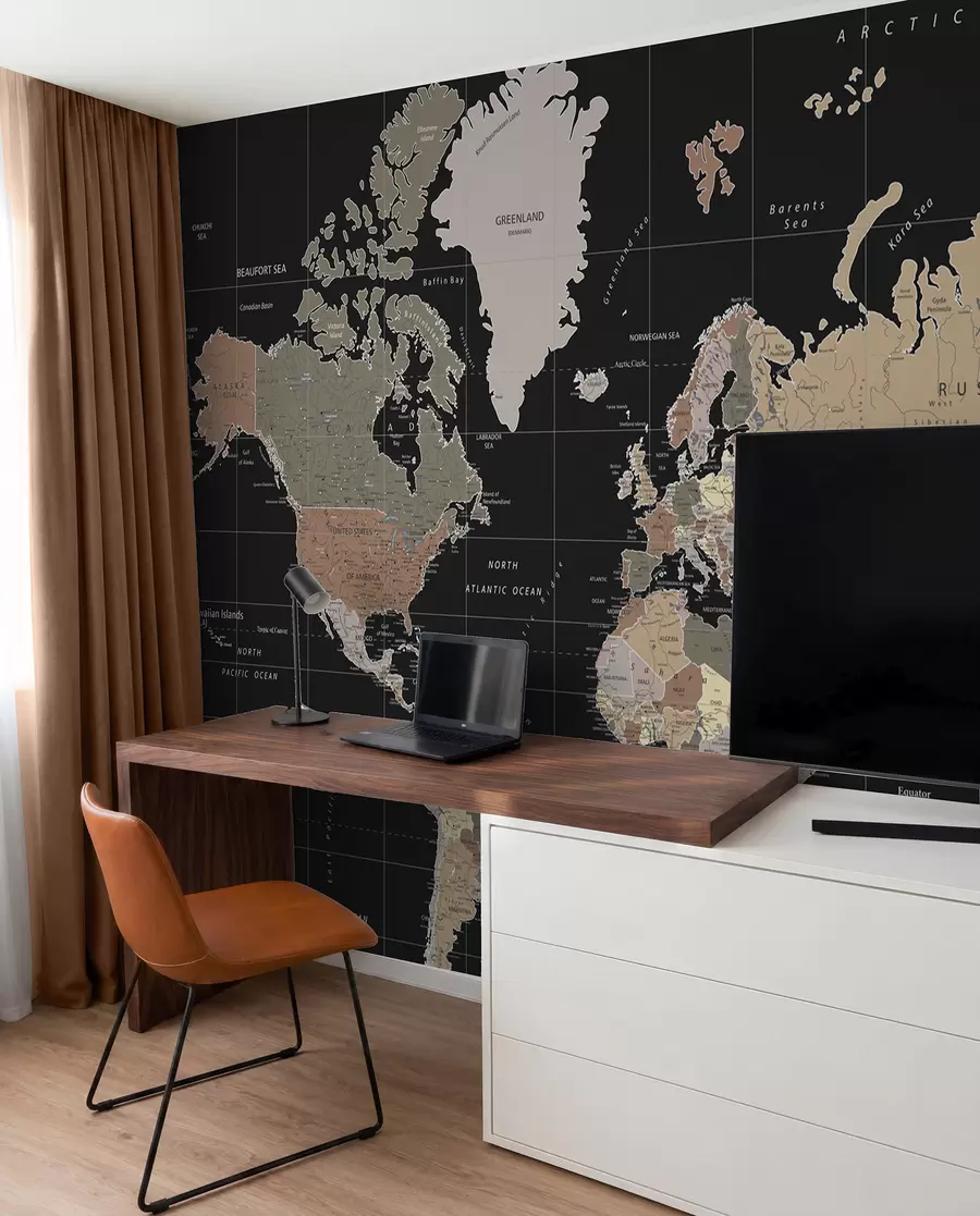 Papier peint Carte du monde avec les contours de divers pays u99477d1