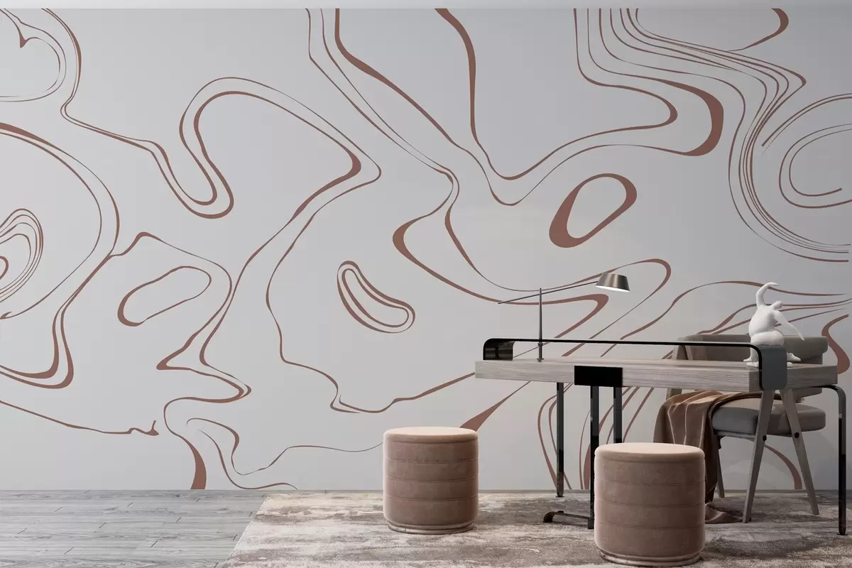 Papier peint Lignes abstraites dans des tons neutres w00634