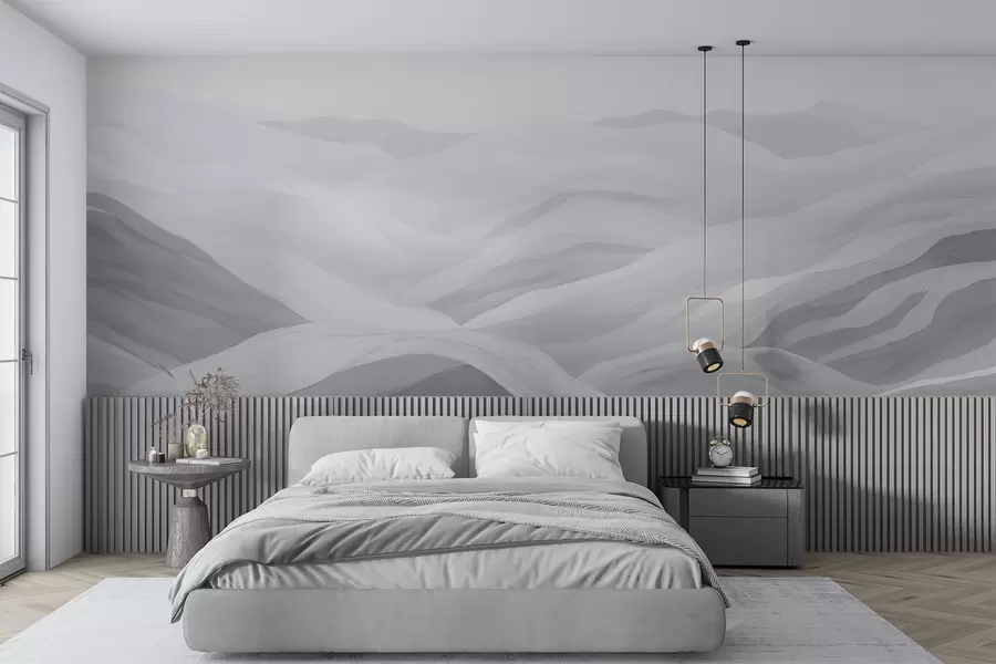 Papier peint Vagues des montagnes brumeuses w02034