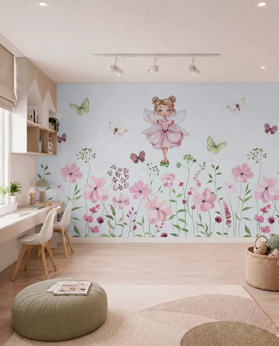Papier peint Fée de la prairie fleurie w01460