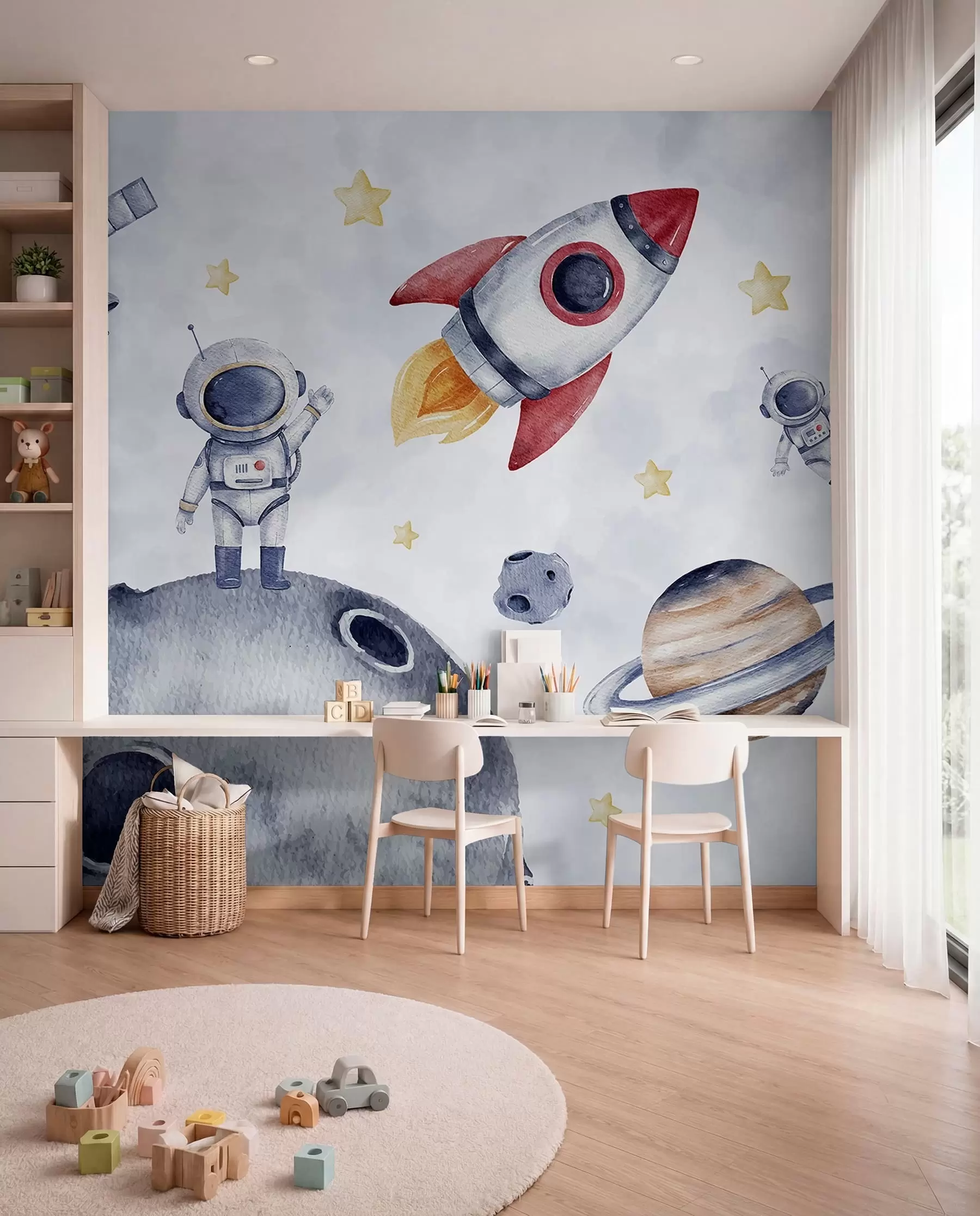 Papier peint Petits astronautes en vol w01461