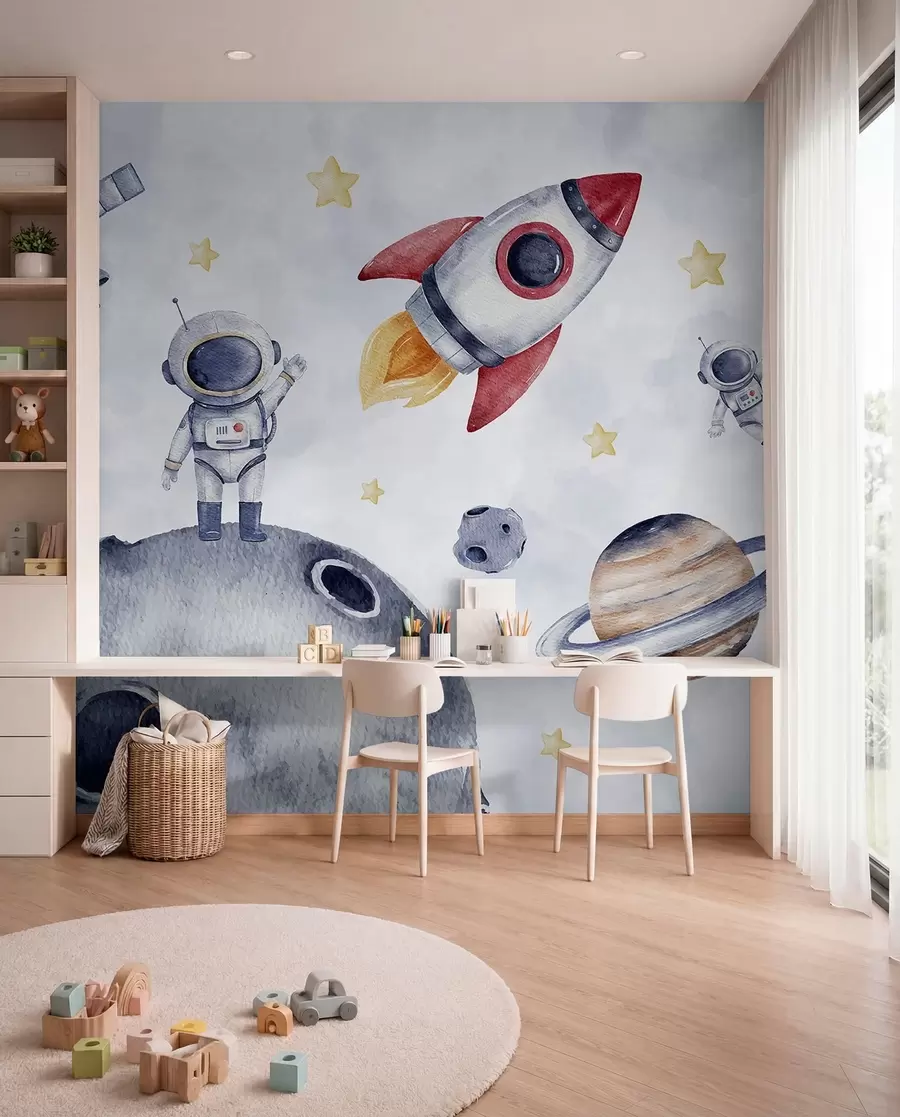 Papier peint Les astronautes dans l'espace w01461
