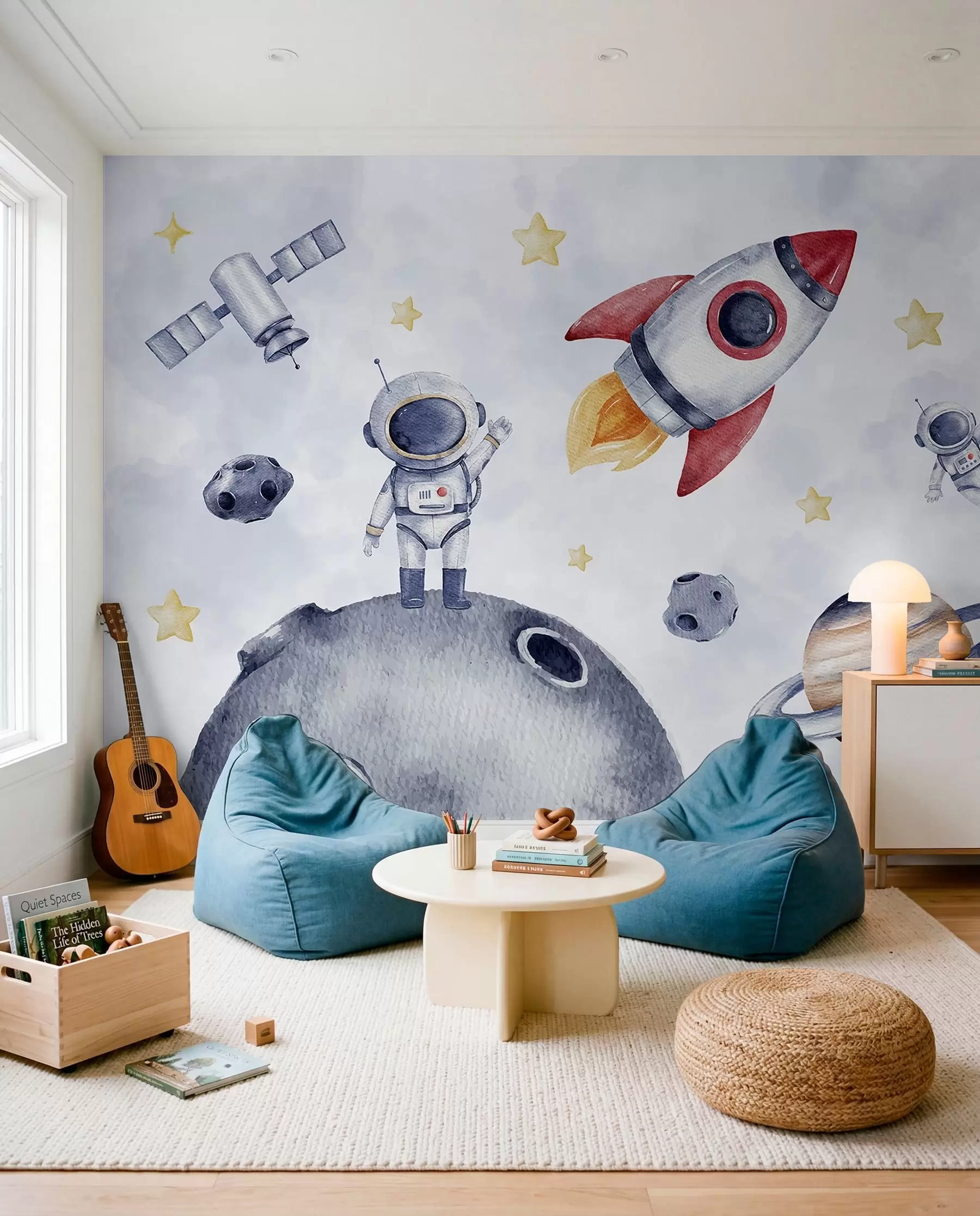 Papier peint Petits astronautes en vol w01461