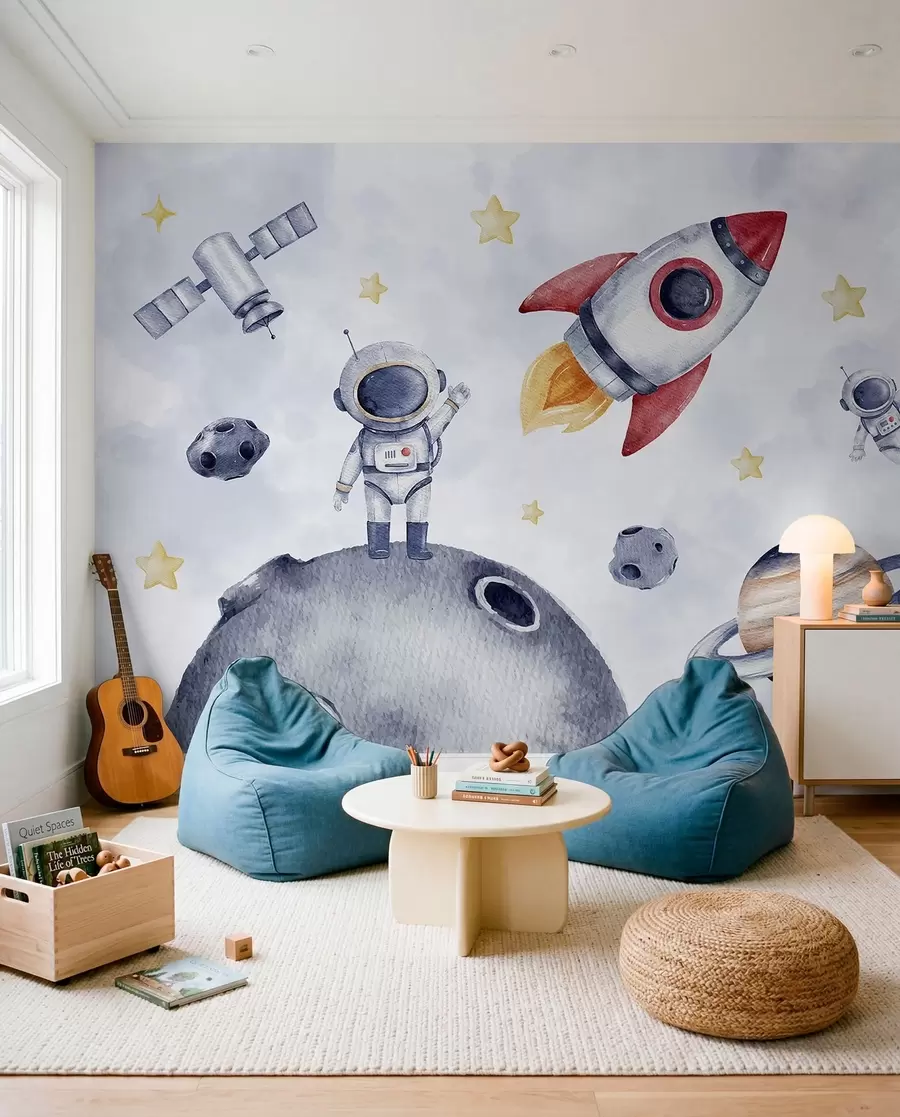Papier peint Petits astronautes en vol w01461