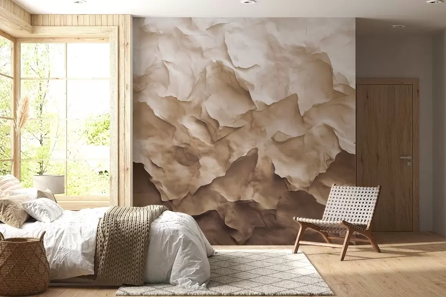 Papier peint Texture dégradée beige et blanche w02067v1