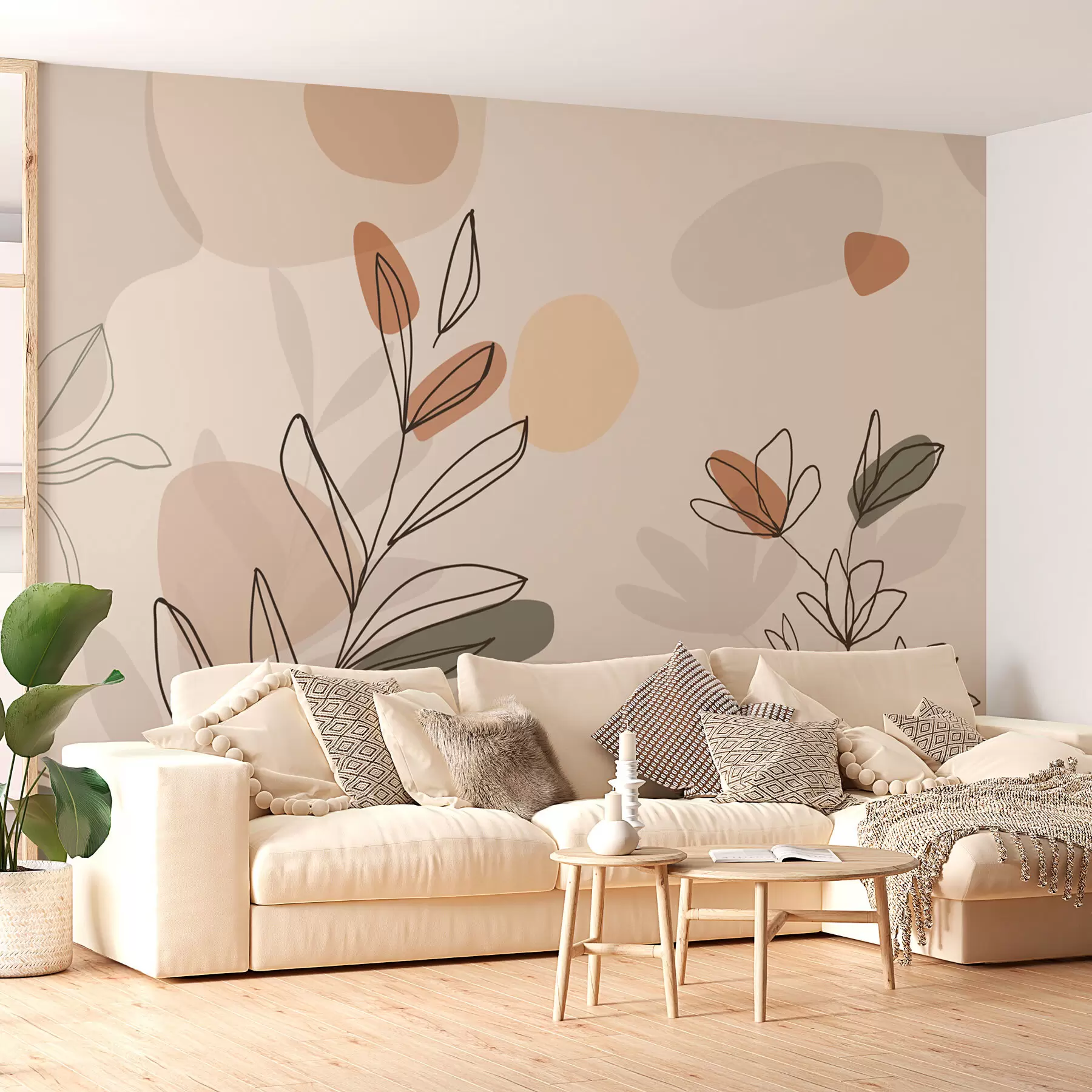 Papier peint Fleurs style boho w02103
