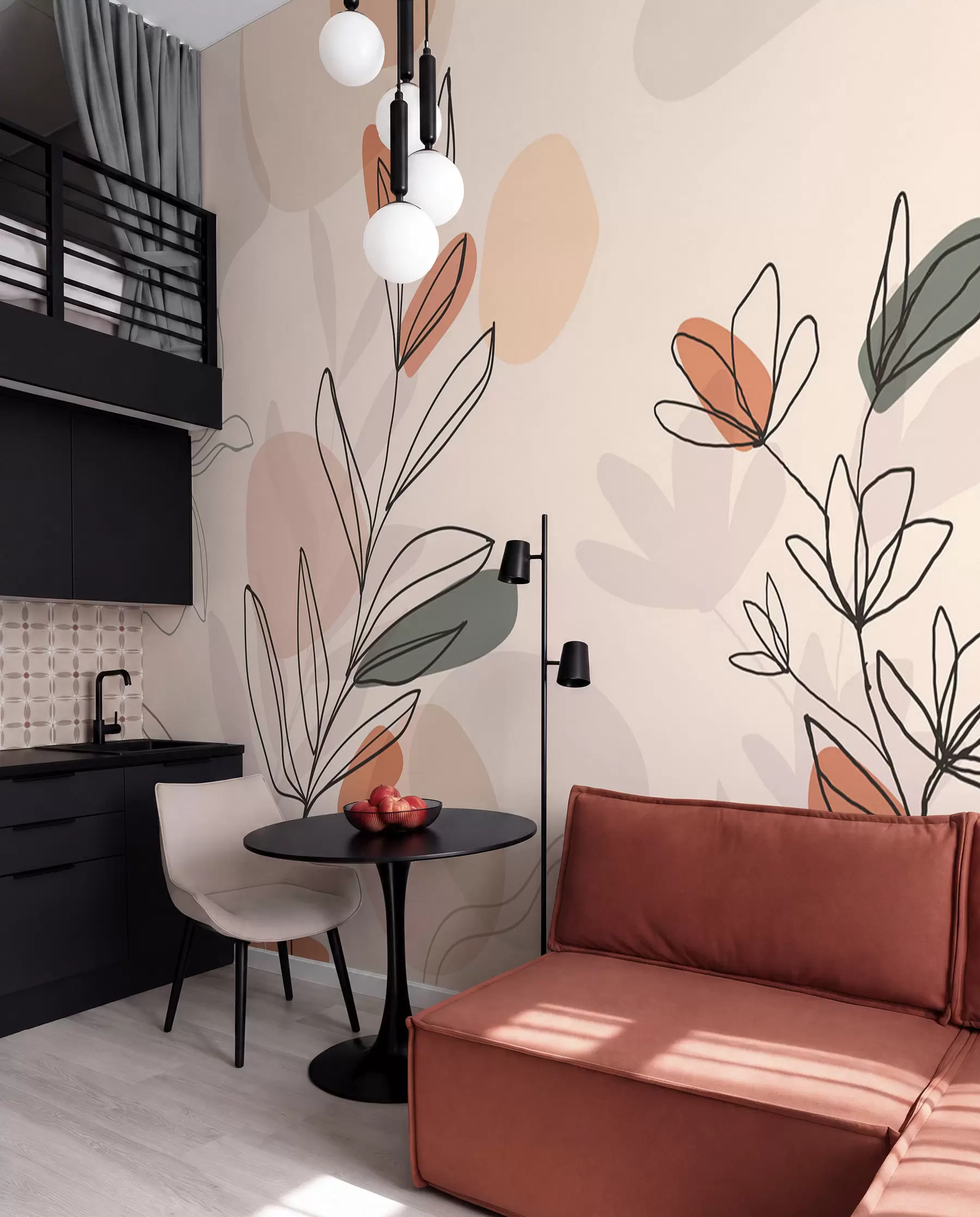 Papier peint Fleurs style boho w02103