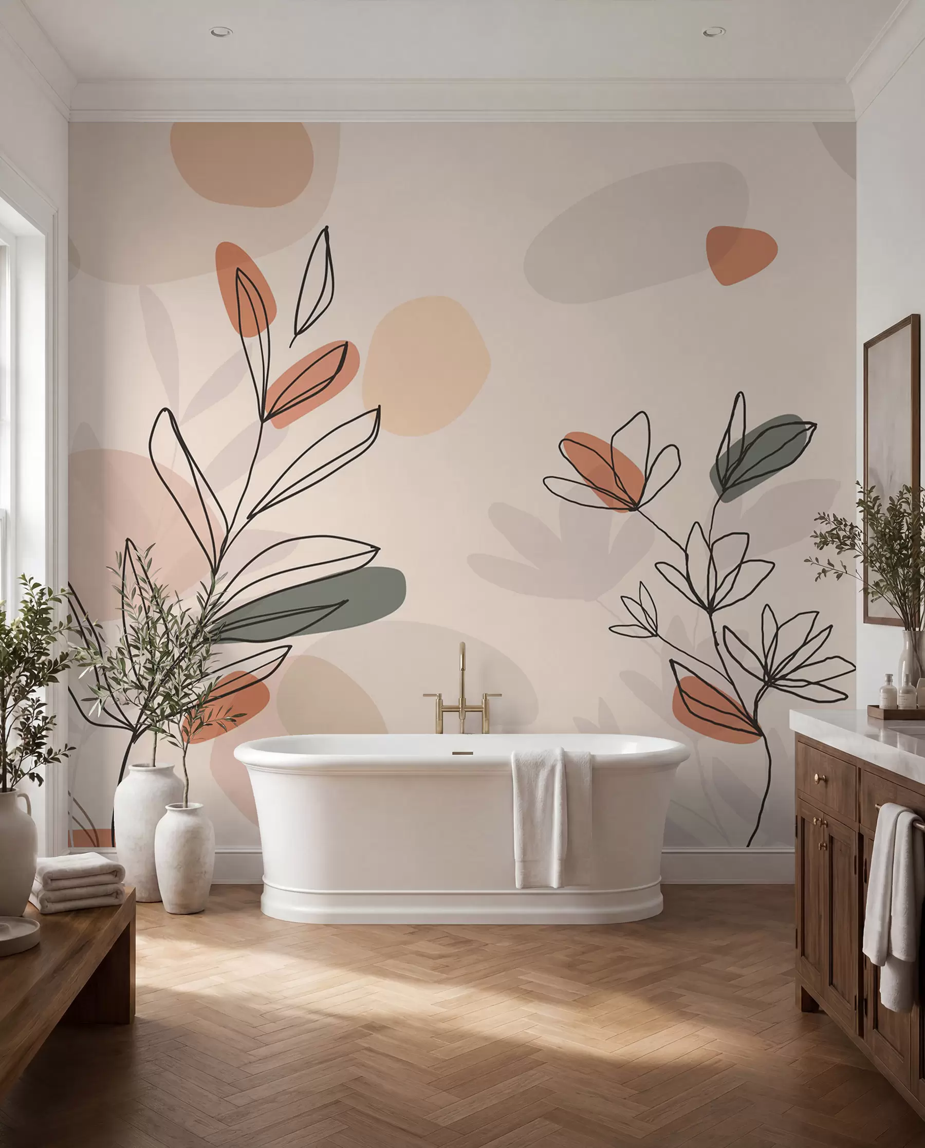 Papier peint Fleurs style boho w02103