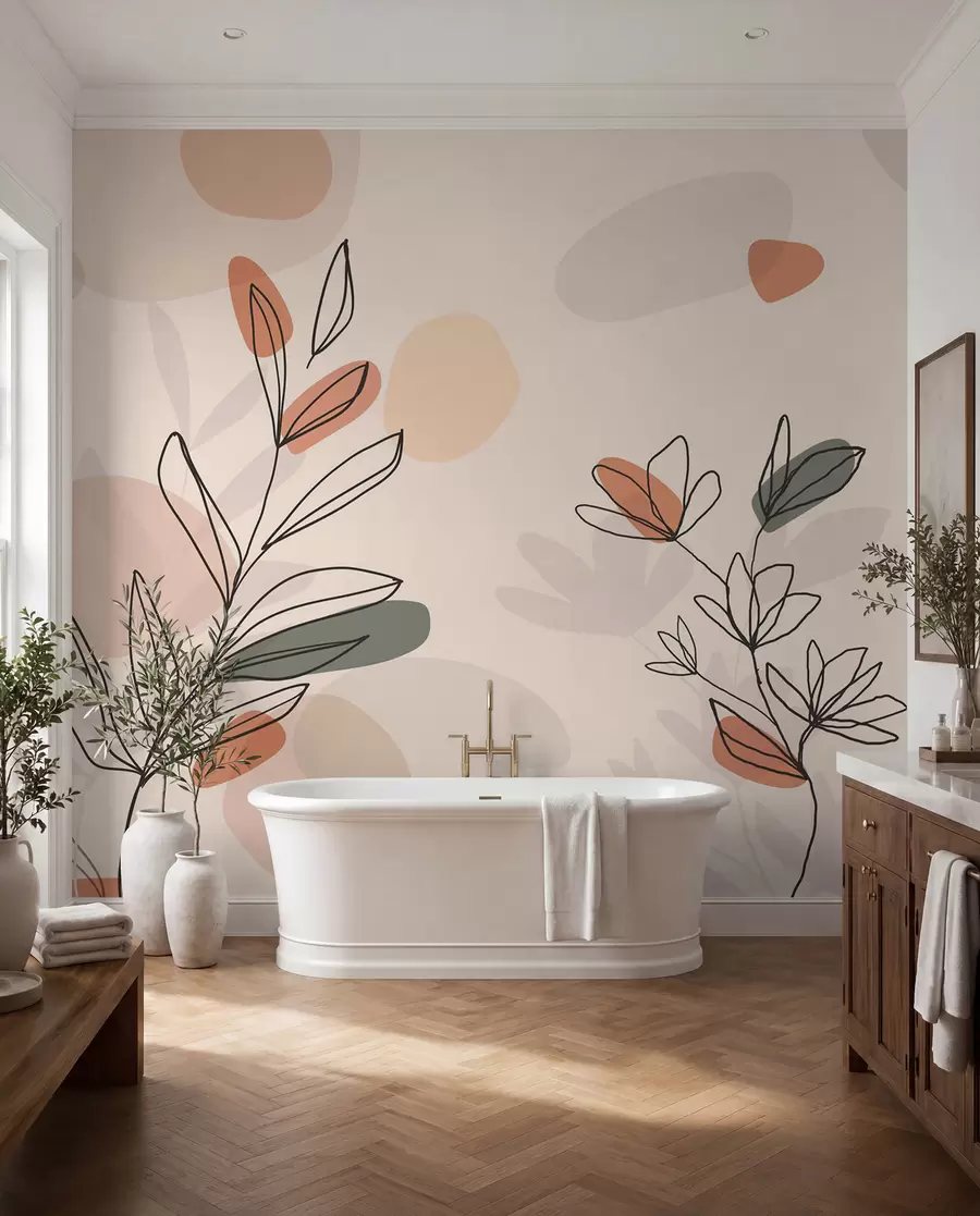 Papier peint Fleurs style boho w02103