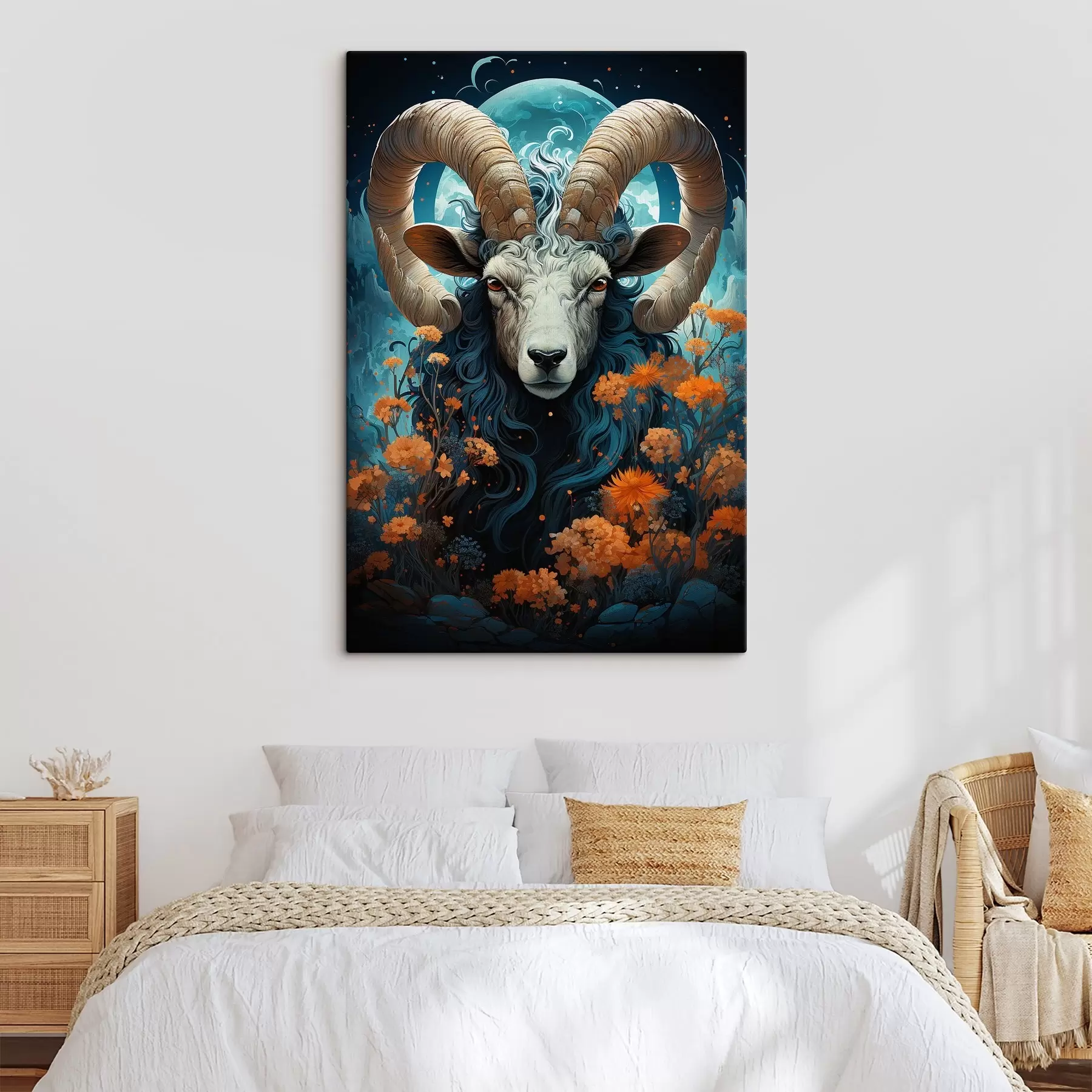 Papier peint Ram sur fond de pleine lune s41545