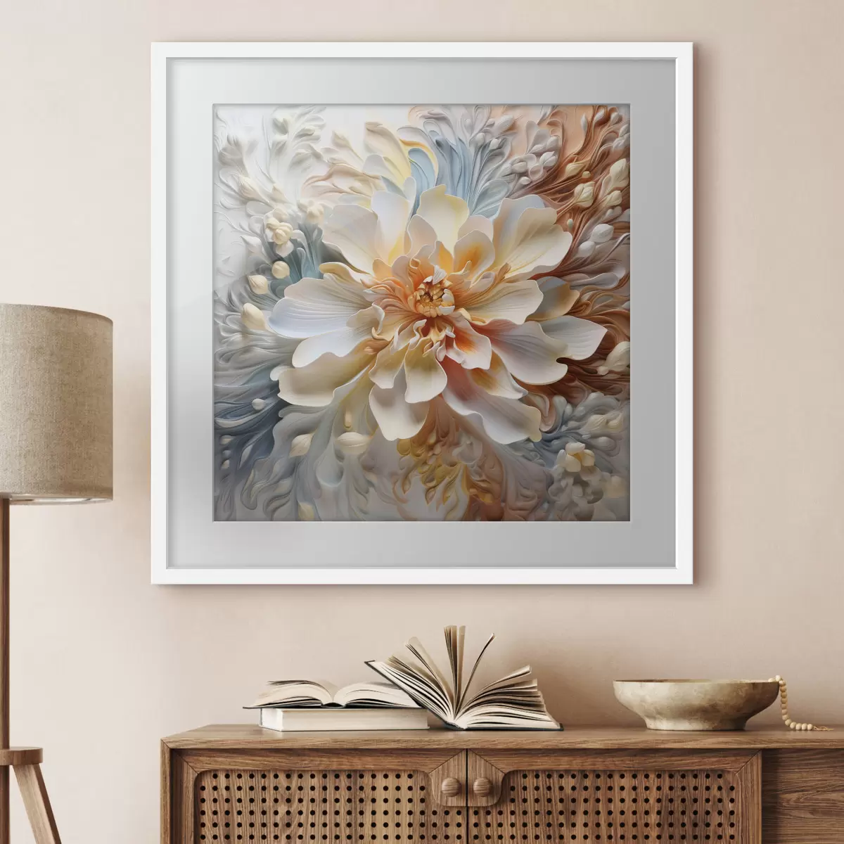 Poster Grande fleur abstraite volumétrique f41553