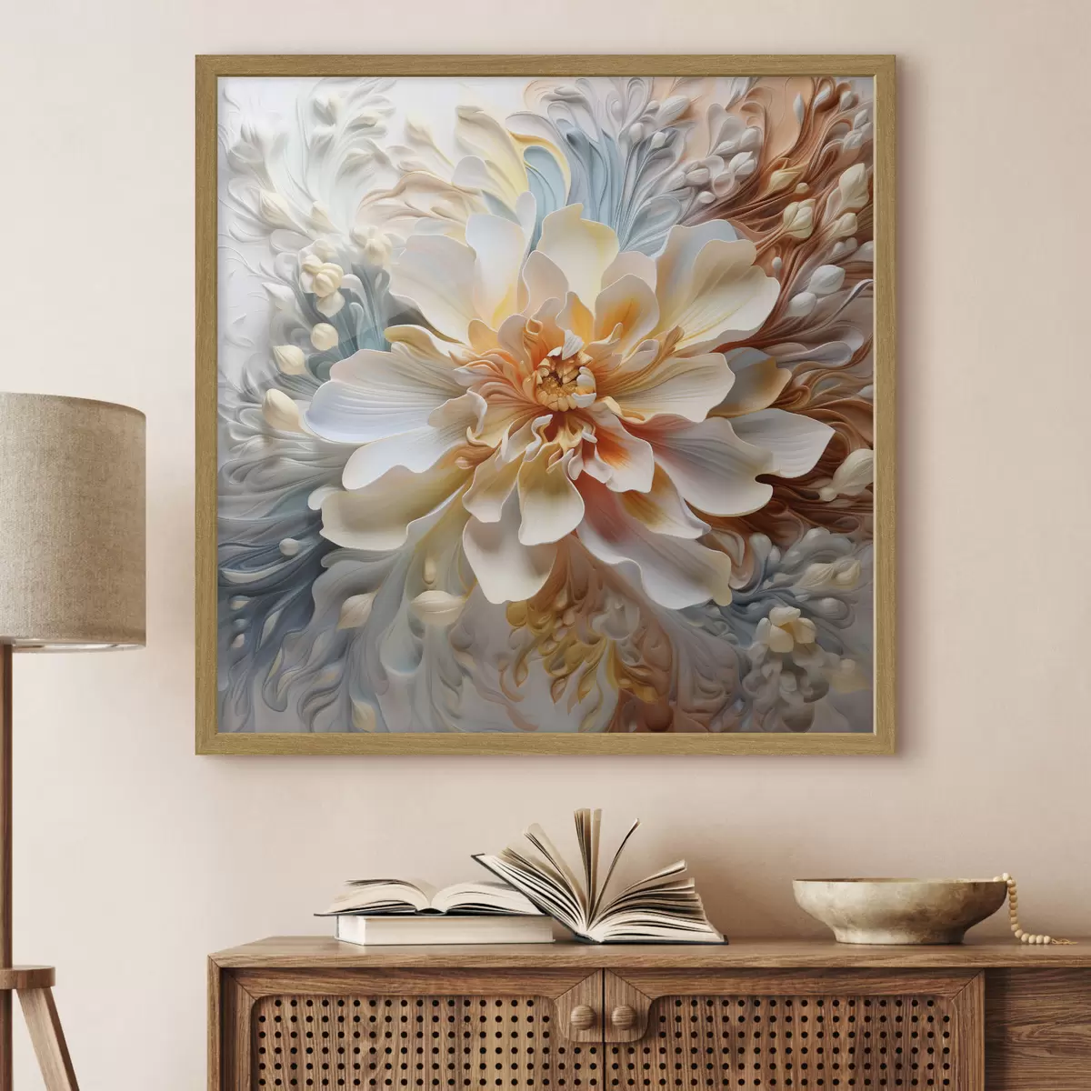 Poster Grande fleur abstraite volumétrique f41553