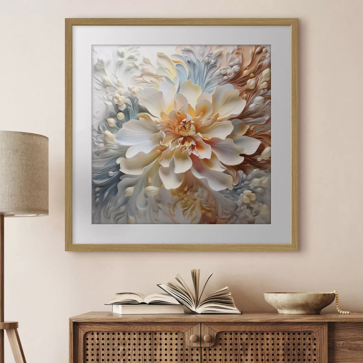 Poster Grande fleur abstraite volumétrique f41553