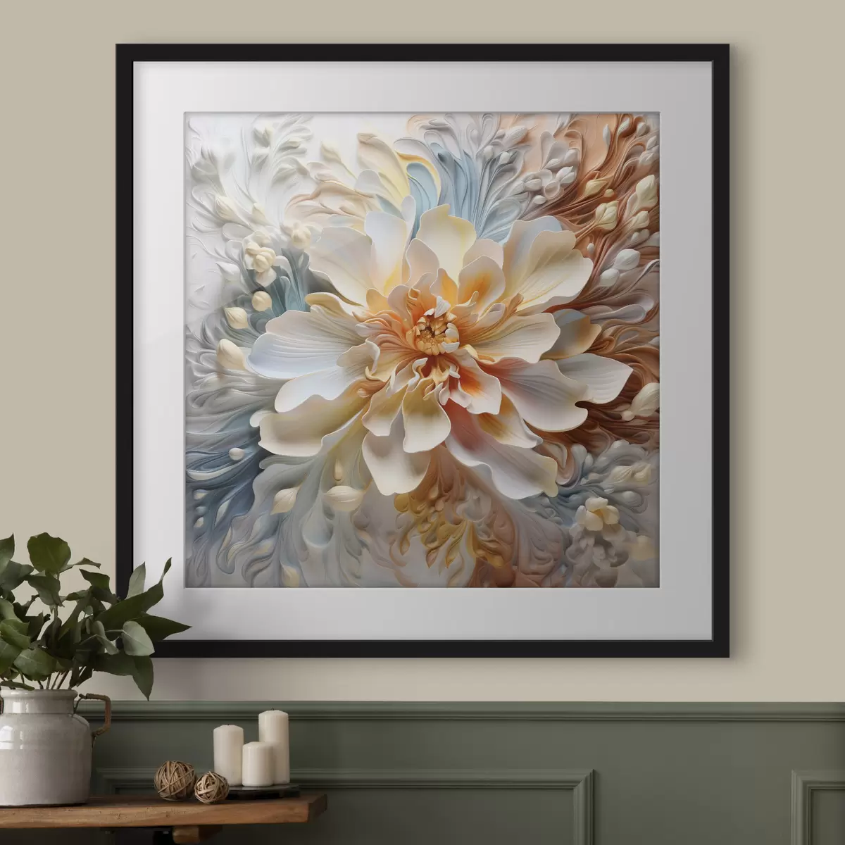 Poster Grande fleur abstraite volumétrique f41553