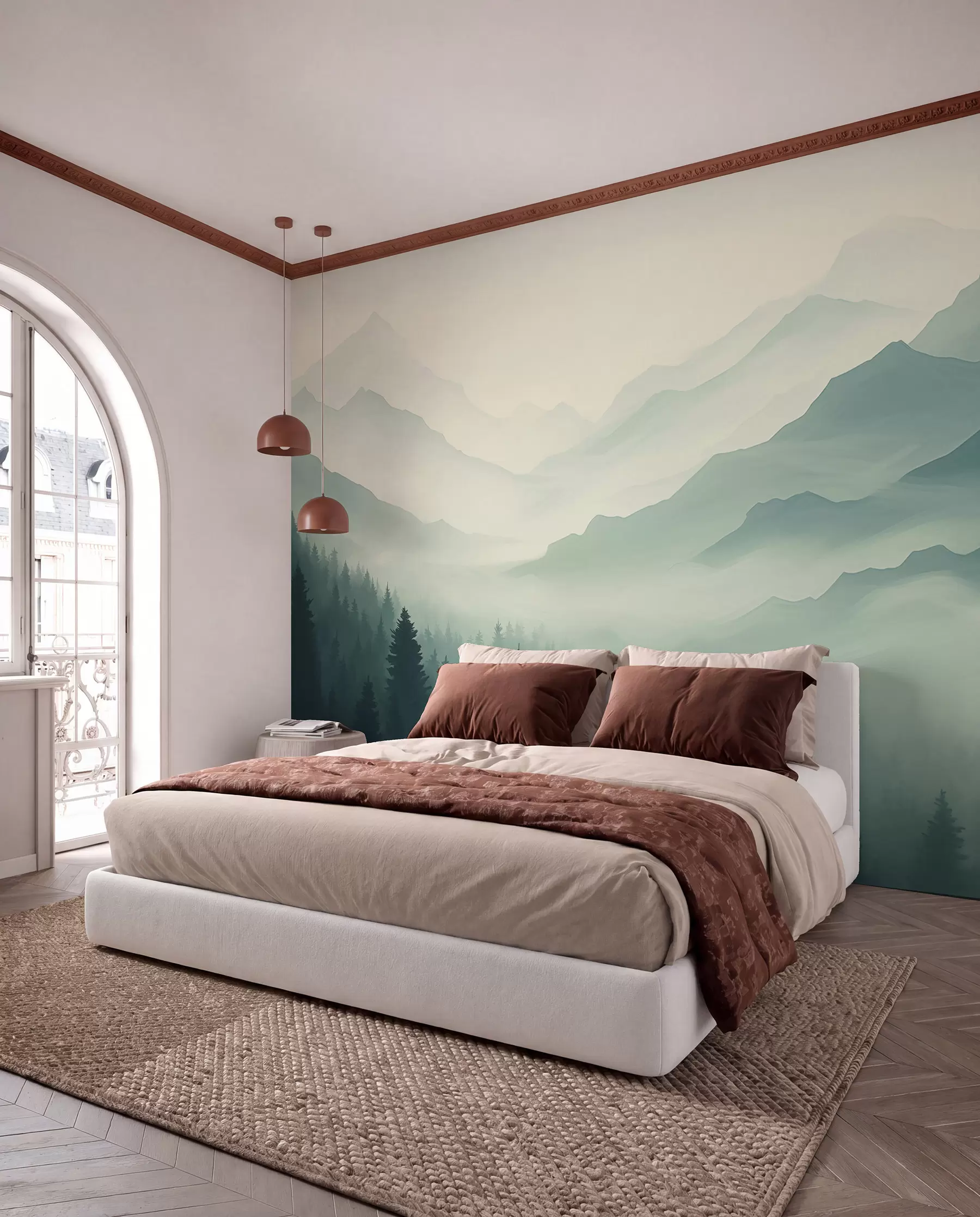 Papier peint Forêts et montagnes w02186