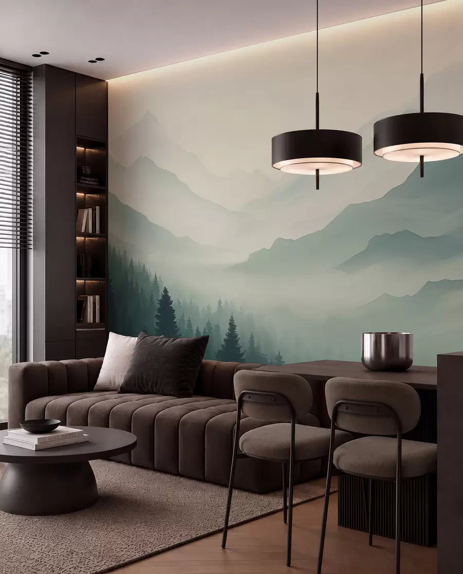 Papier peint Forêts et montagnes w02186