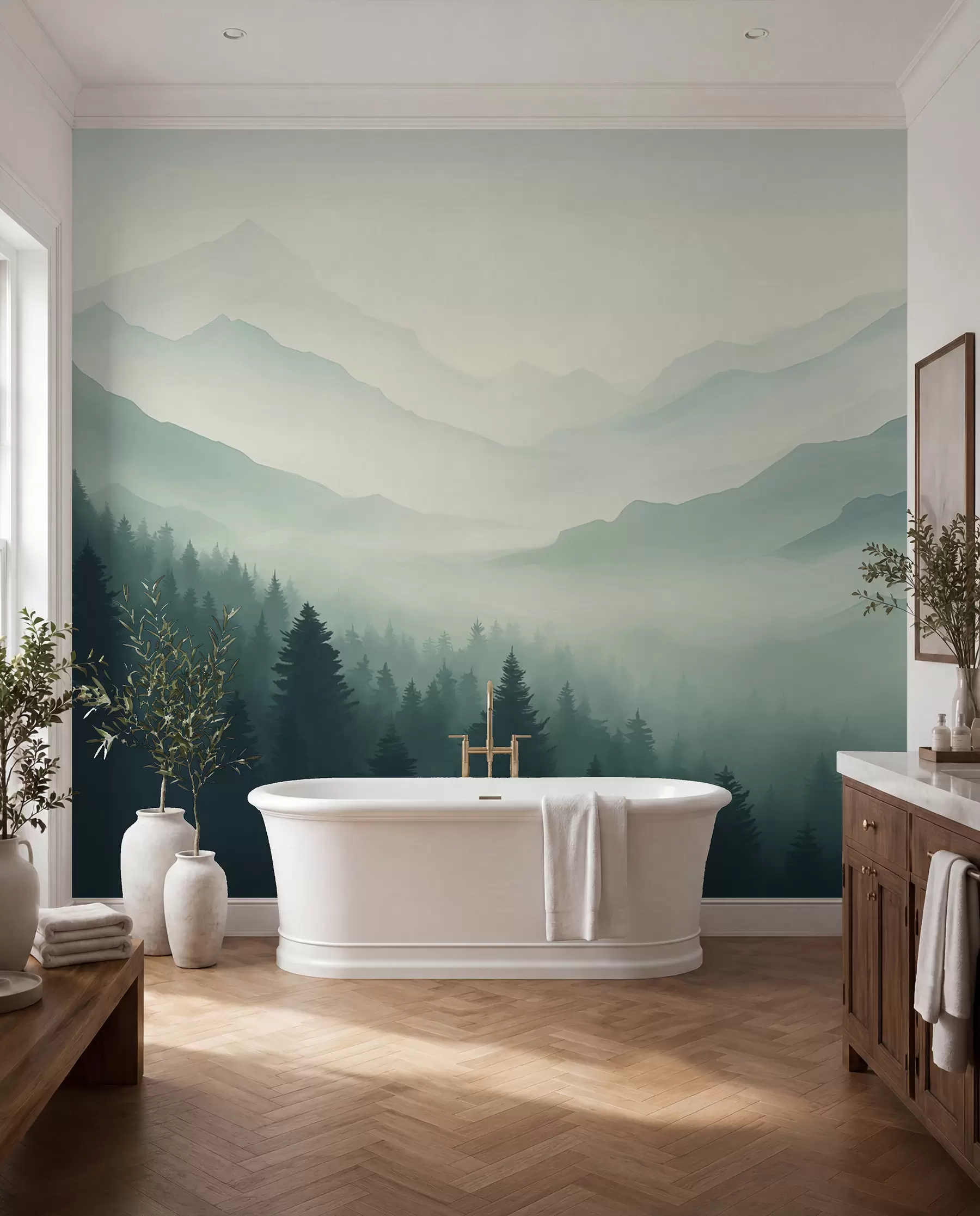Papier peint Forêts et montagnes w02186