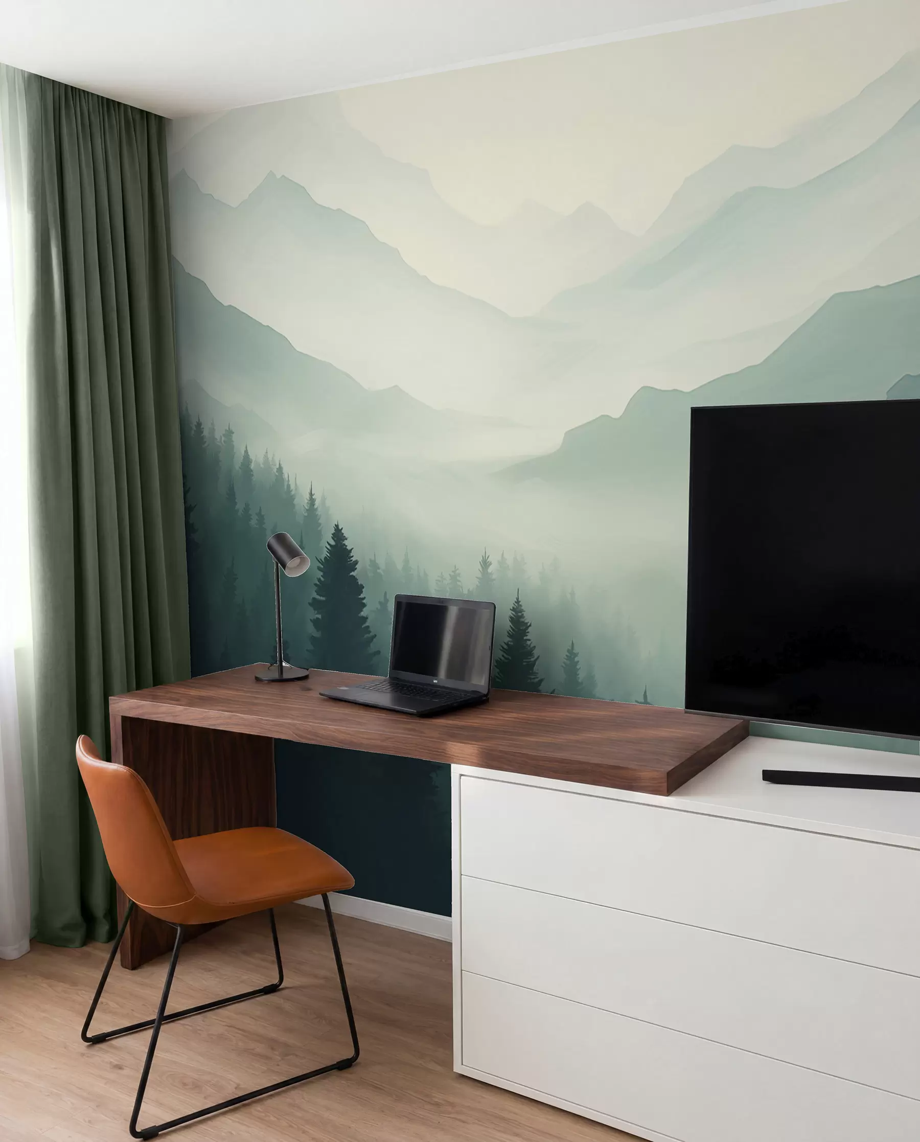 Papier peint Forêts et montagnes w02186