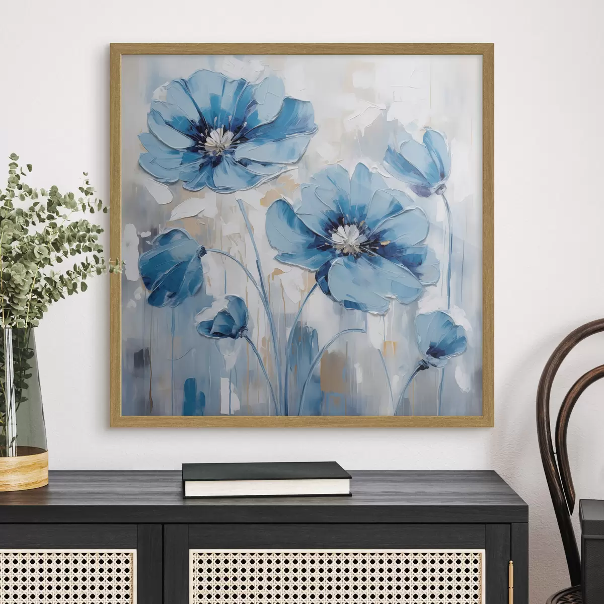 Poster Fleurs bleues peintes f41597