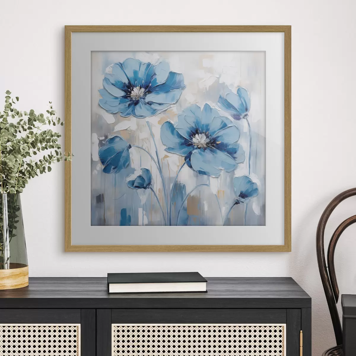 Poster Fleurs bleues peintes f41597