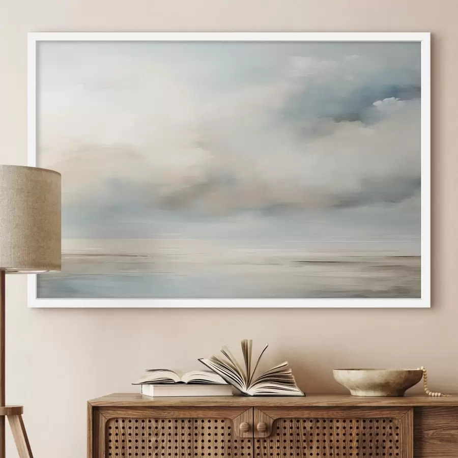 Papier peint Aquarelle mer et nuages f41602